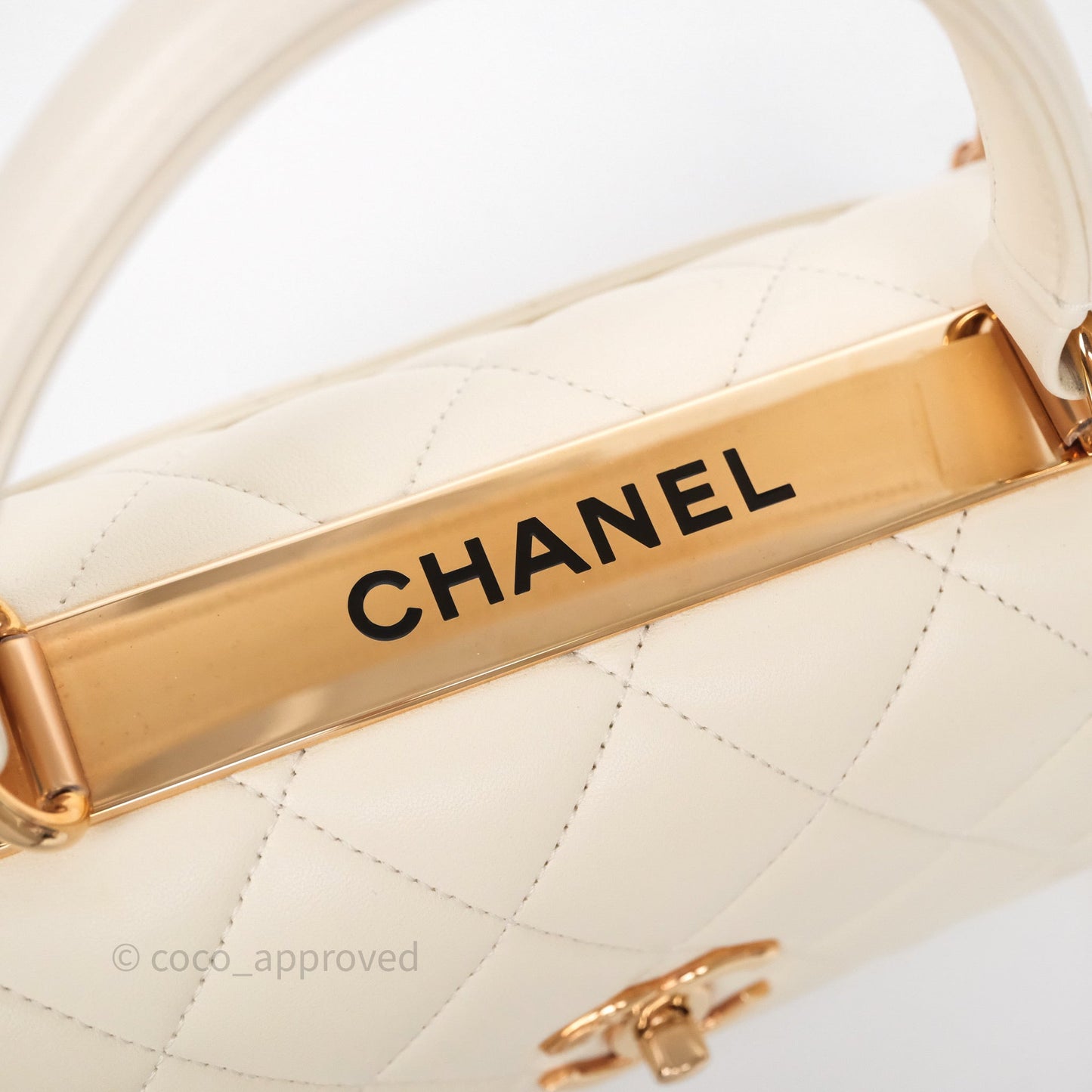 Chanel Small Trendy CC Ivory White Lambskin Rose Gold Hardware