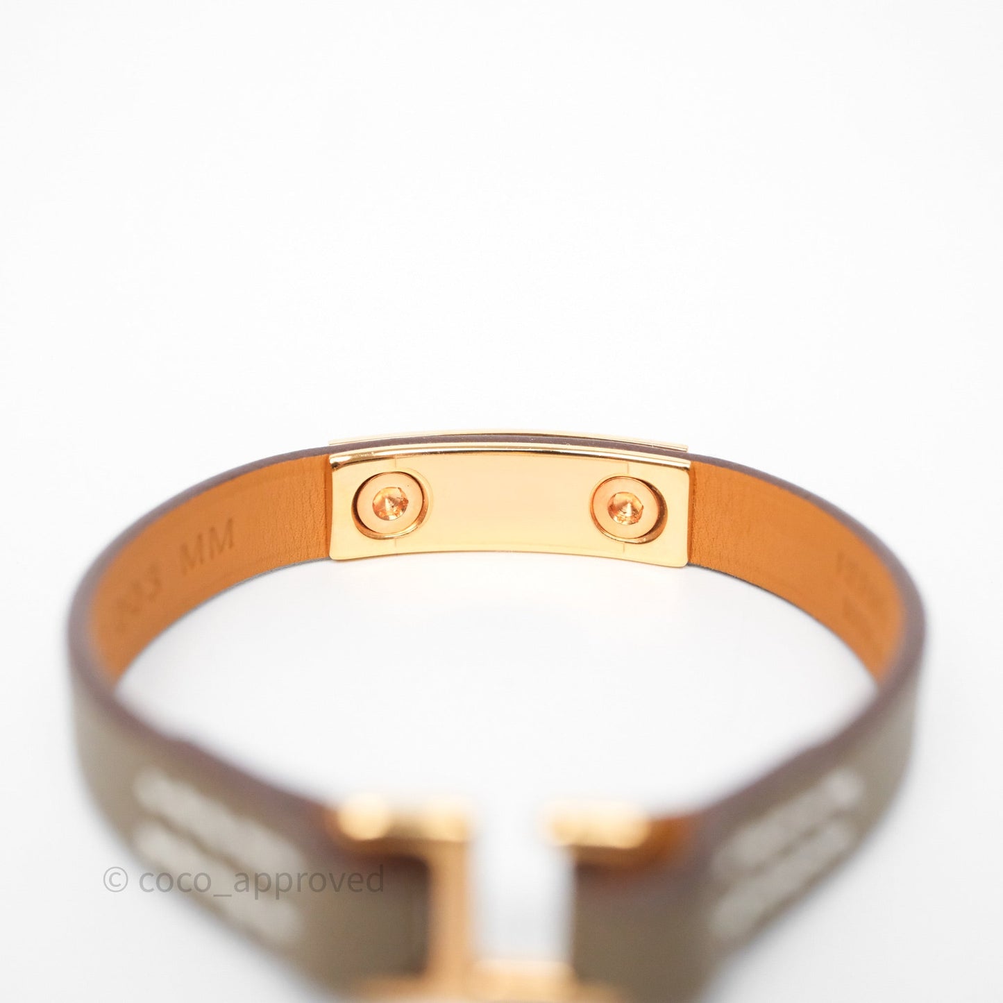 Hermès Rivale Mini Bracelet Etoupe 18 Swift Rose Gold Hardware