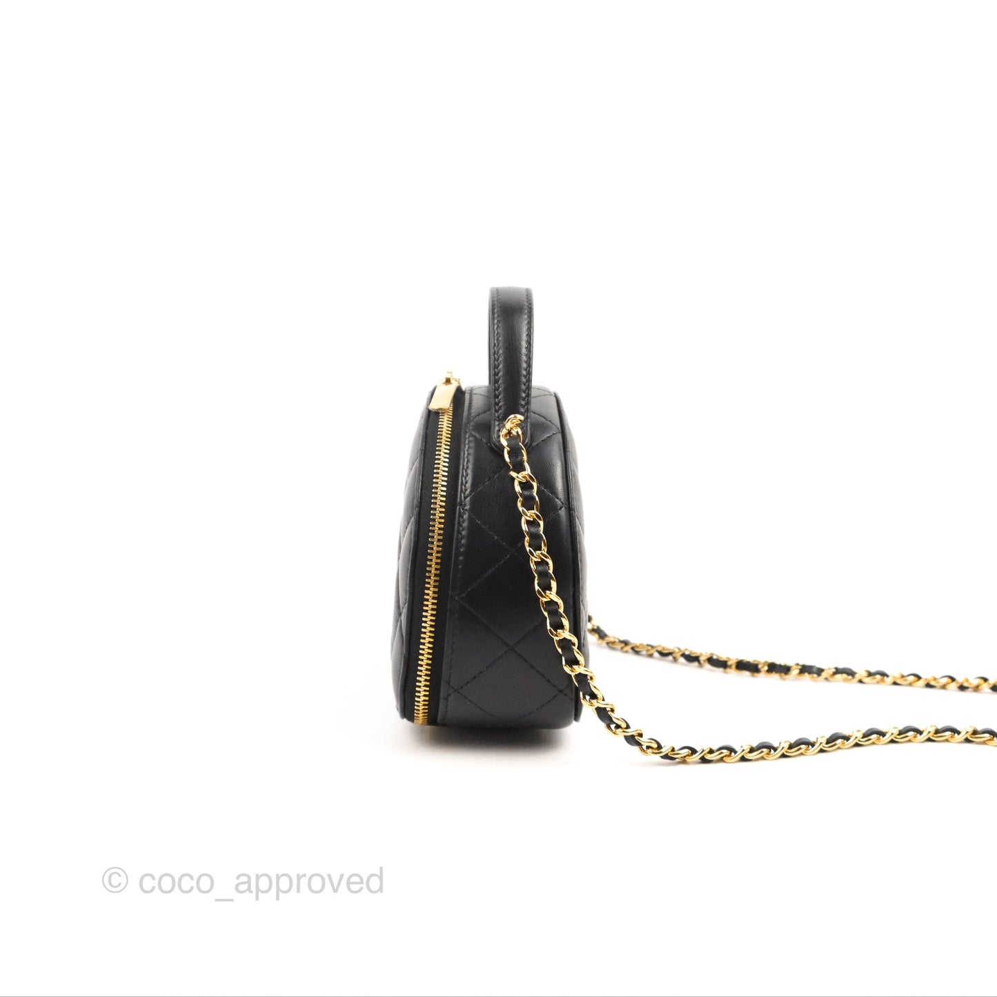 Chanel Small Clutch With Chain Black Lambskin Gold Hardware 23C
