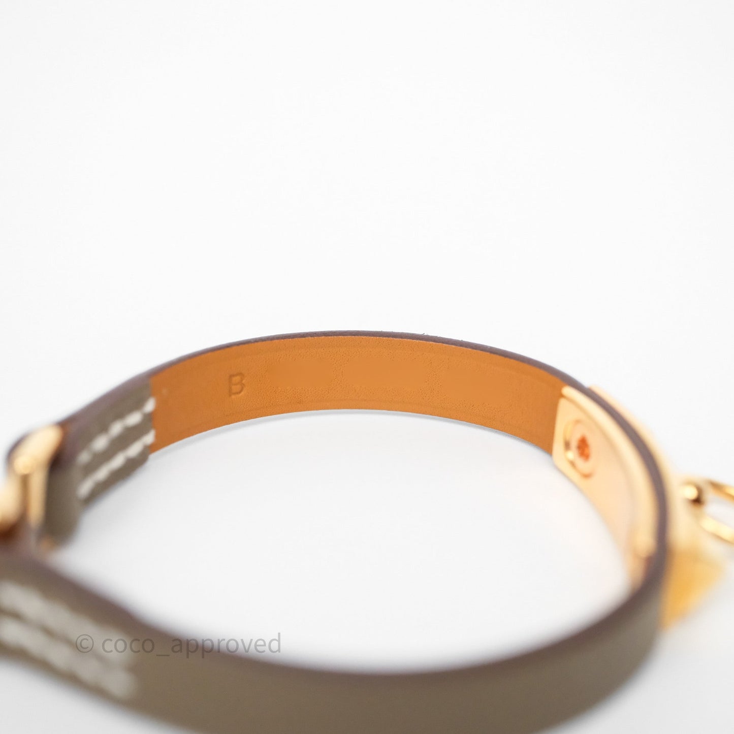 Hermès Rivale Mini Bracelet Etoupe 18 Swift Rose Gold Hardware