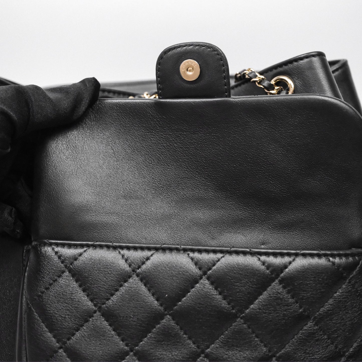 Chanel Quilted Large Duma Drawstring Backpack Black Calfskin