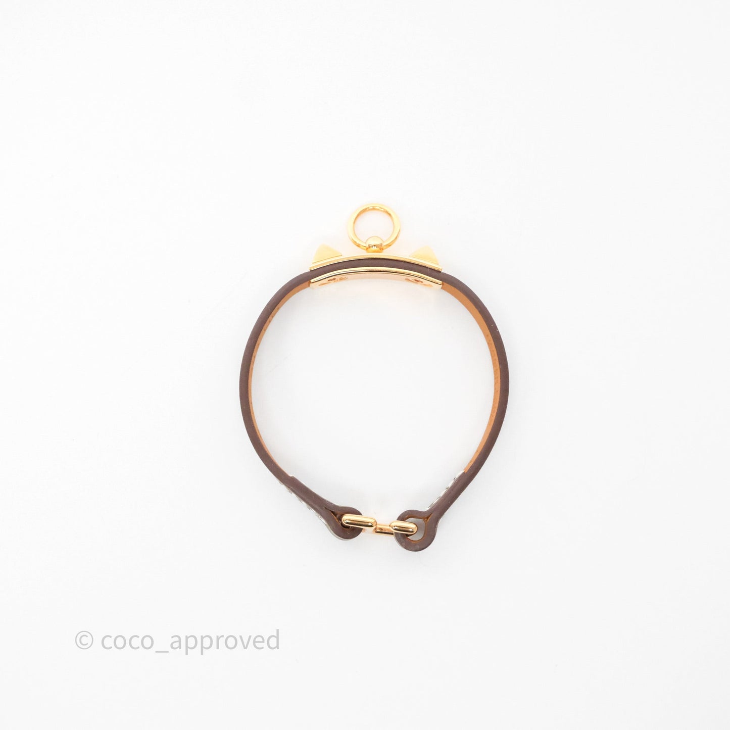 Hermès Rivale Mini Bracelet Etoupe 18 Swift Rose Gold Hardware