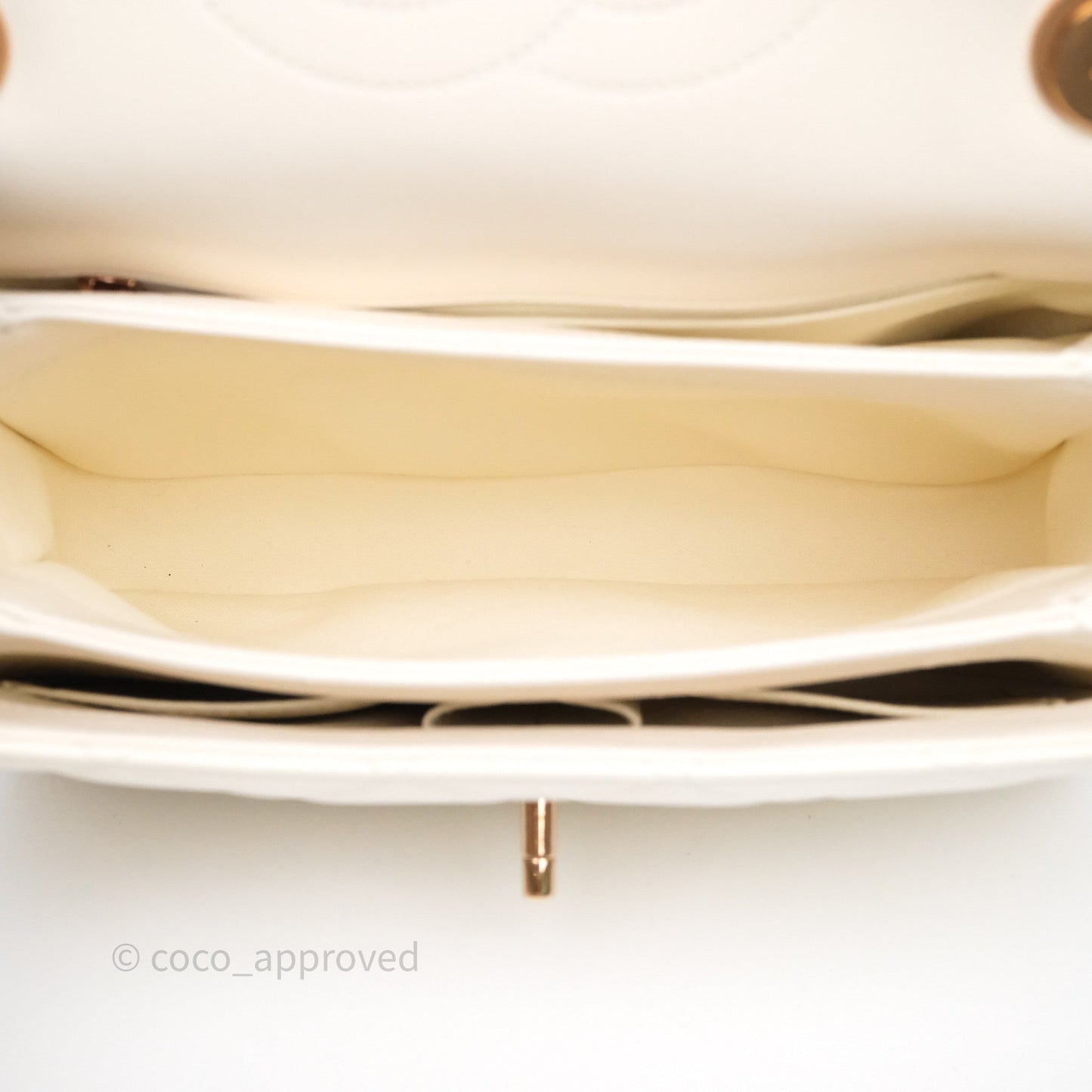 Chanel Small Trendy CC Ivory White Lambskin Rose Gold Hardware