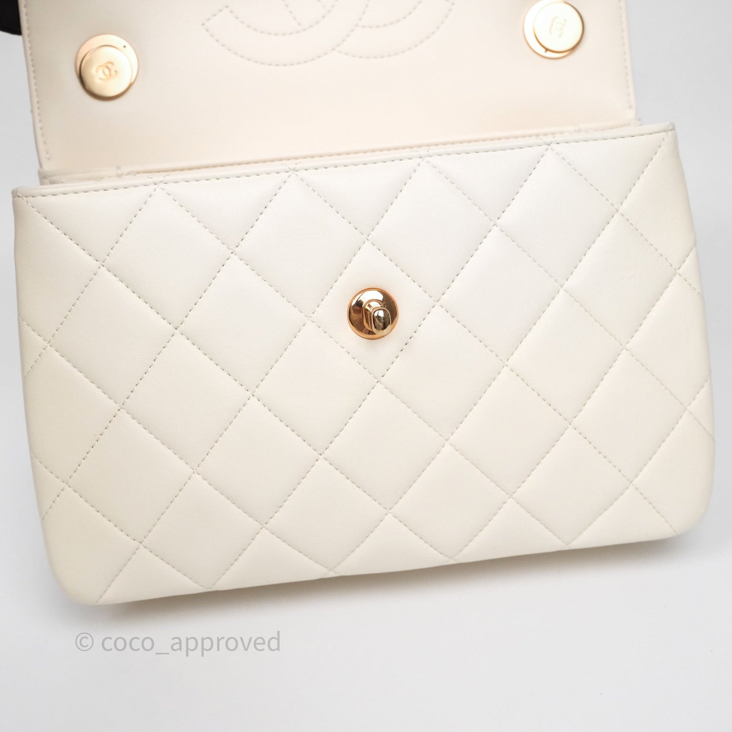 Chanel Small Trendy CC Ivory White Lambskin Rose Gold Hardware
