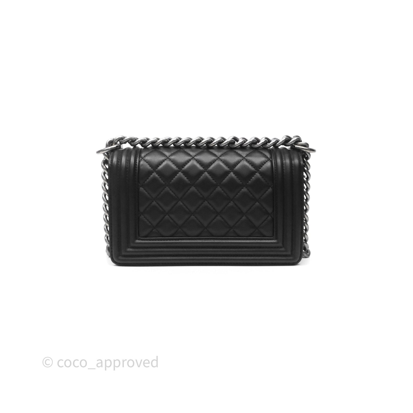 Chanel Small Boy Black Lambskin Ruthenium Hardware