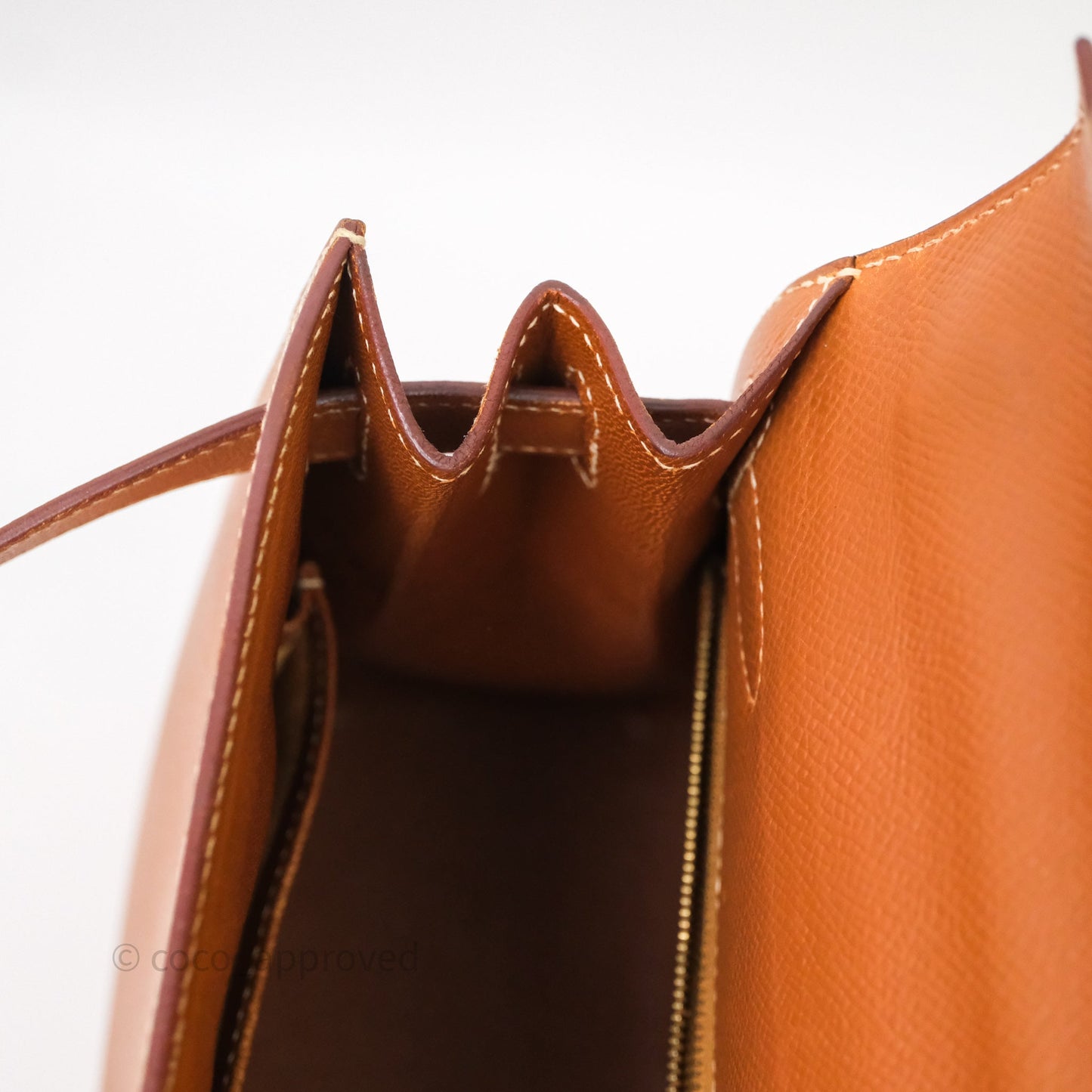 Hermès Kelly 28 Sellier Gold Courchevel Gold Hardware