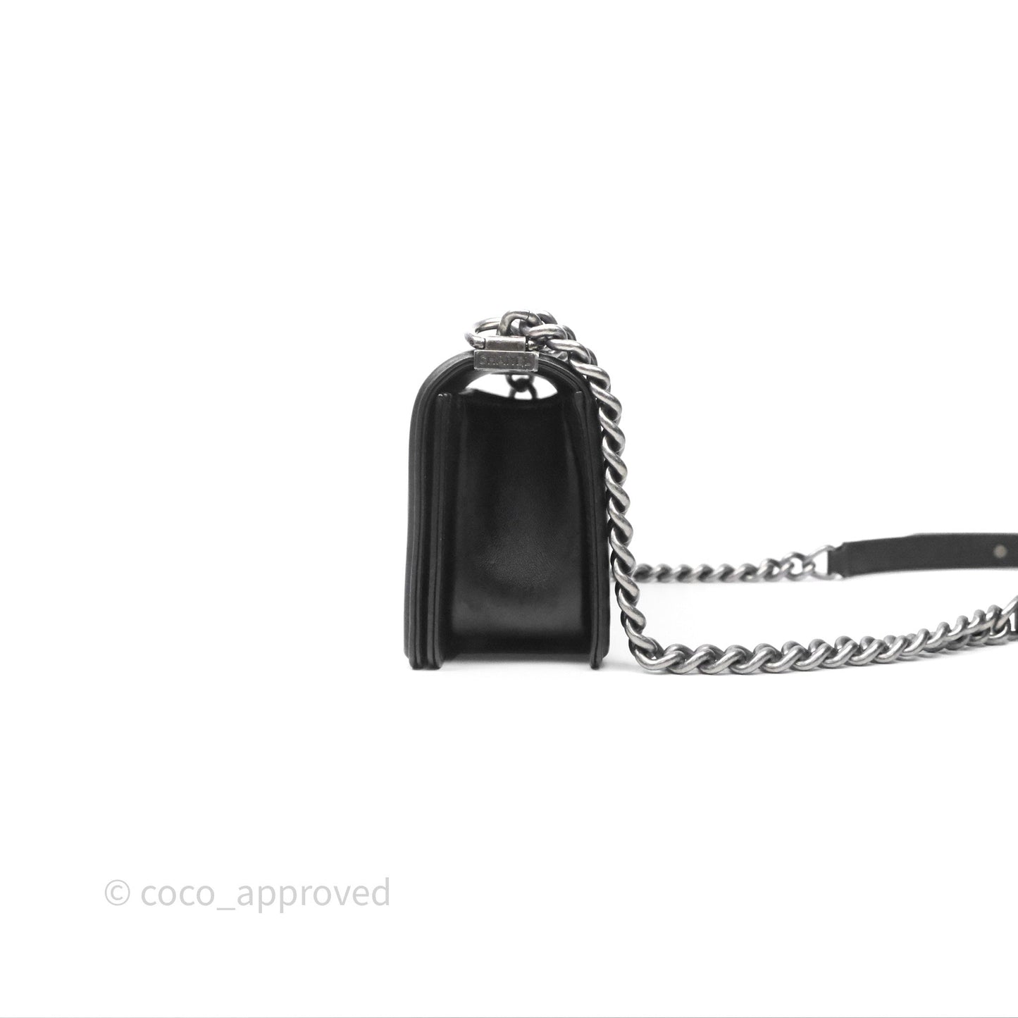 Chanel Small Boy Black Lambskin Ruthenium Hardware