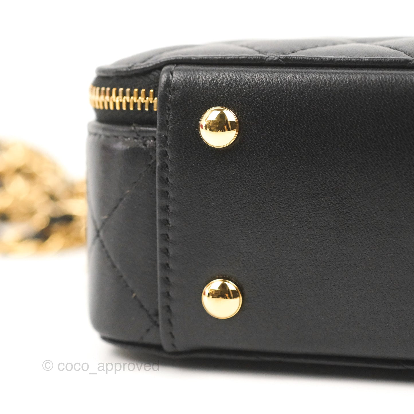 Chanel Small Clutch With Chain Black Lambskin Gold Hardware 23C