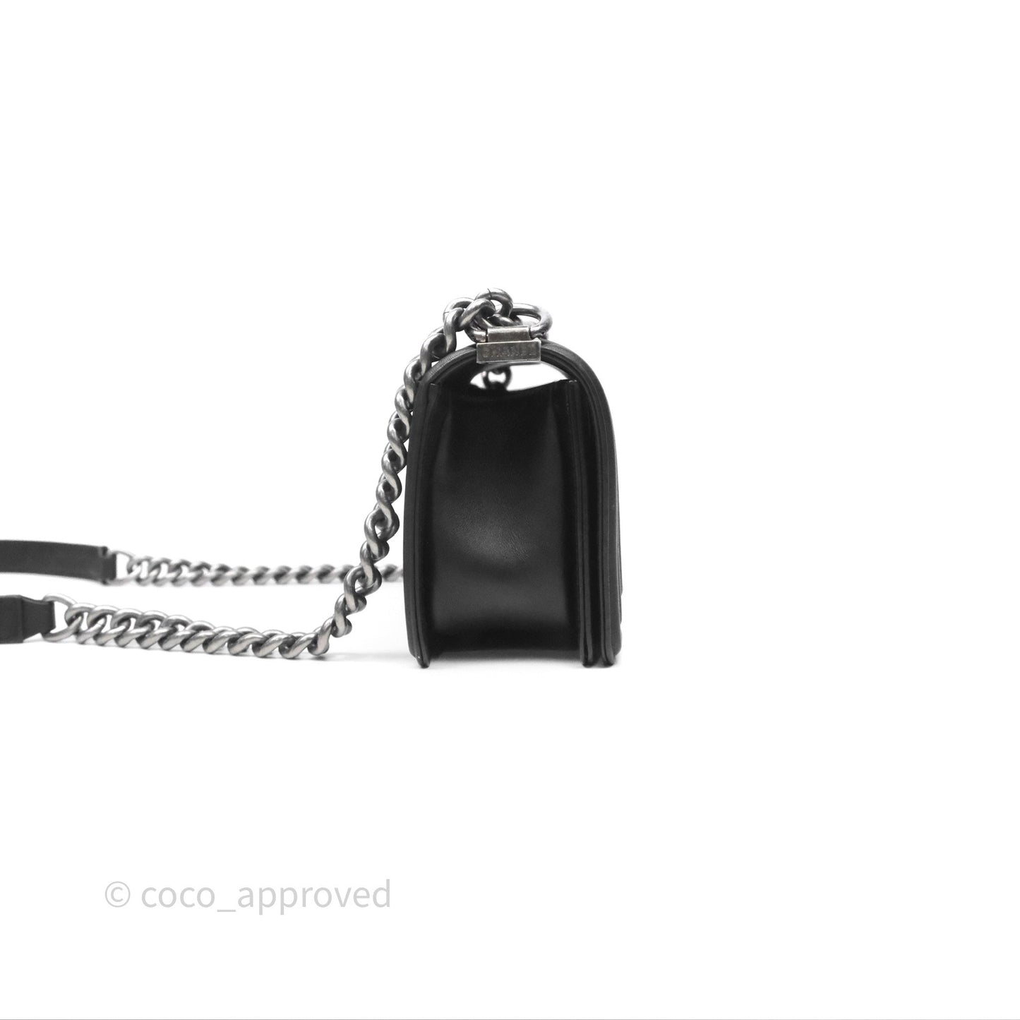 Chanel Small Boy Black Lambskin Ruthenium Hardware
