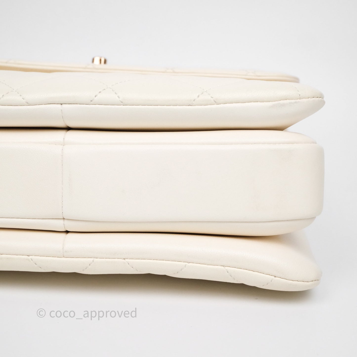 Chanel Small Trendy CC Ivory White Lambskin Rose Gold Hardware