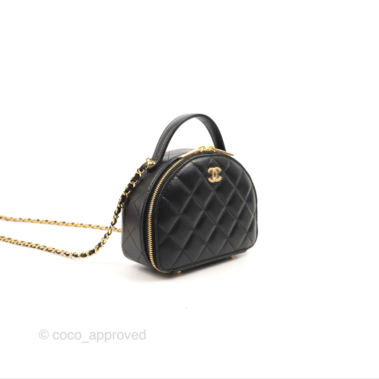 Chanel Small Clutch With Chain Black Lambskin Gold Hardware 23C