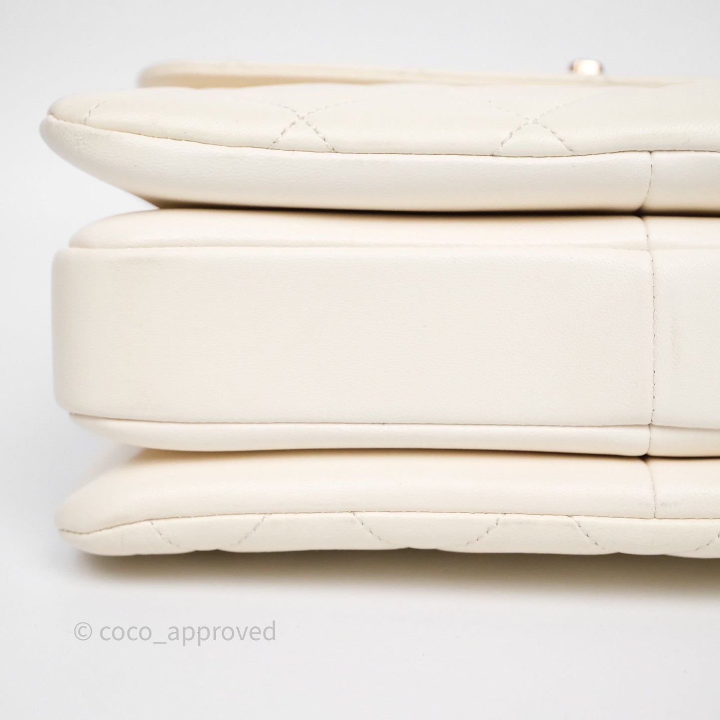 Chanel Small Trendy CC Ivory White Lambskin Rose Gold Hardware