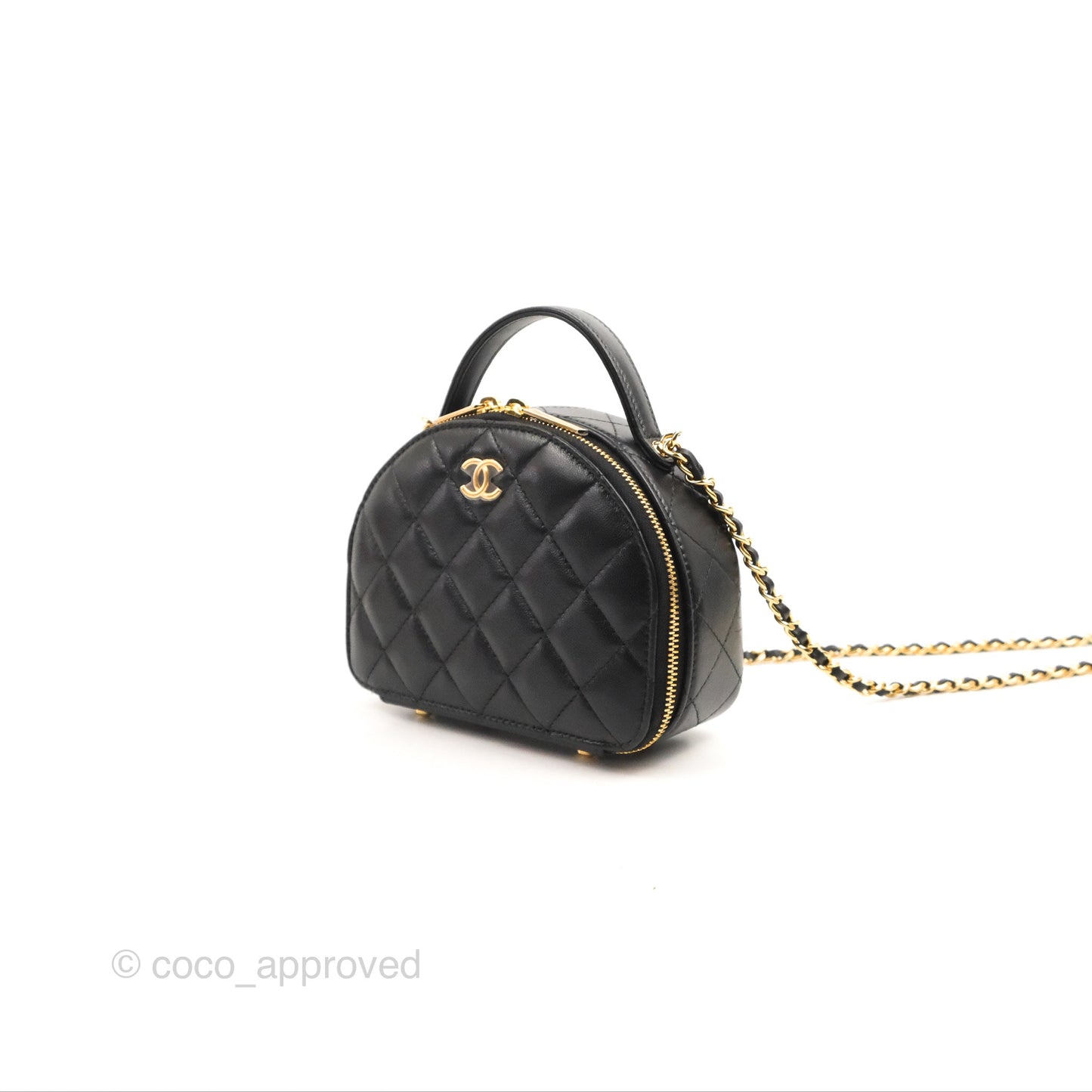 Chanel Small Clutch With Chain Black Lambskin Gold Hardware 23C