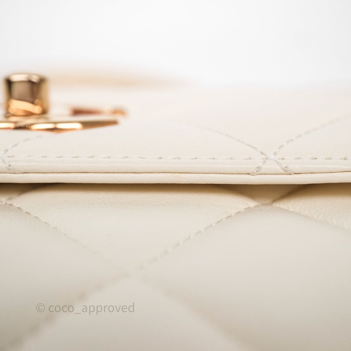 Chanel Small Trendy CC Ivory White Lambskin Rose Gold Hardware