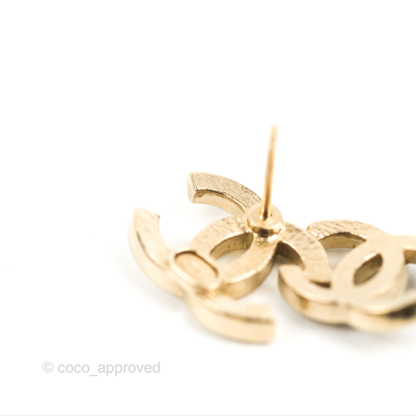 Chanel Crystal Black Double CC Earrings Gold Tone 22B