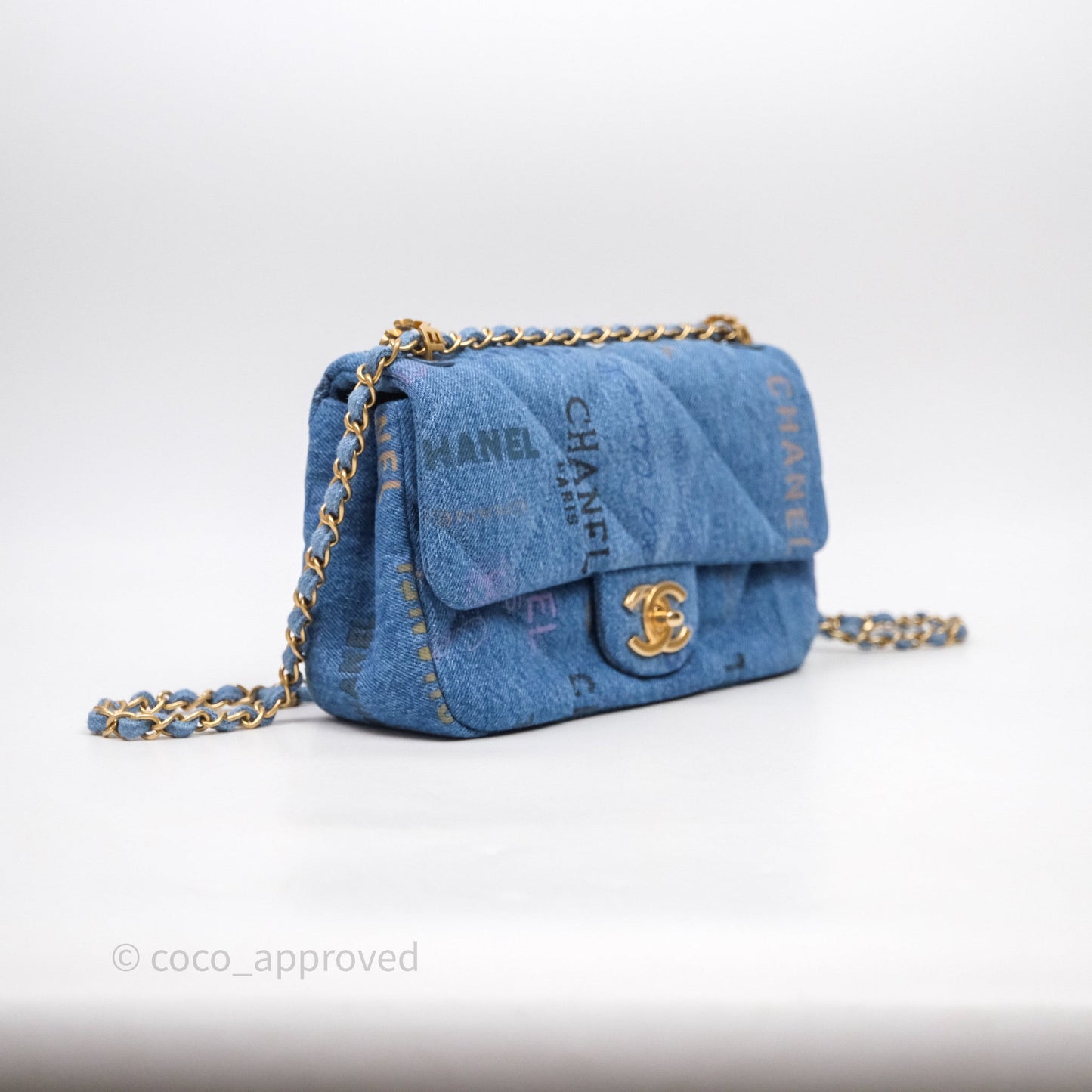 Chanel Quilted Small Denim Mood Flap Blue Multicolor