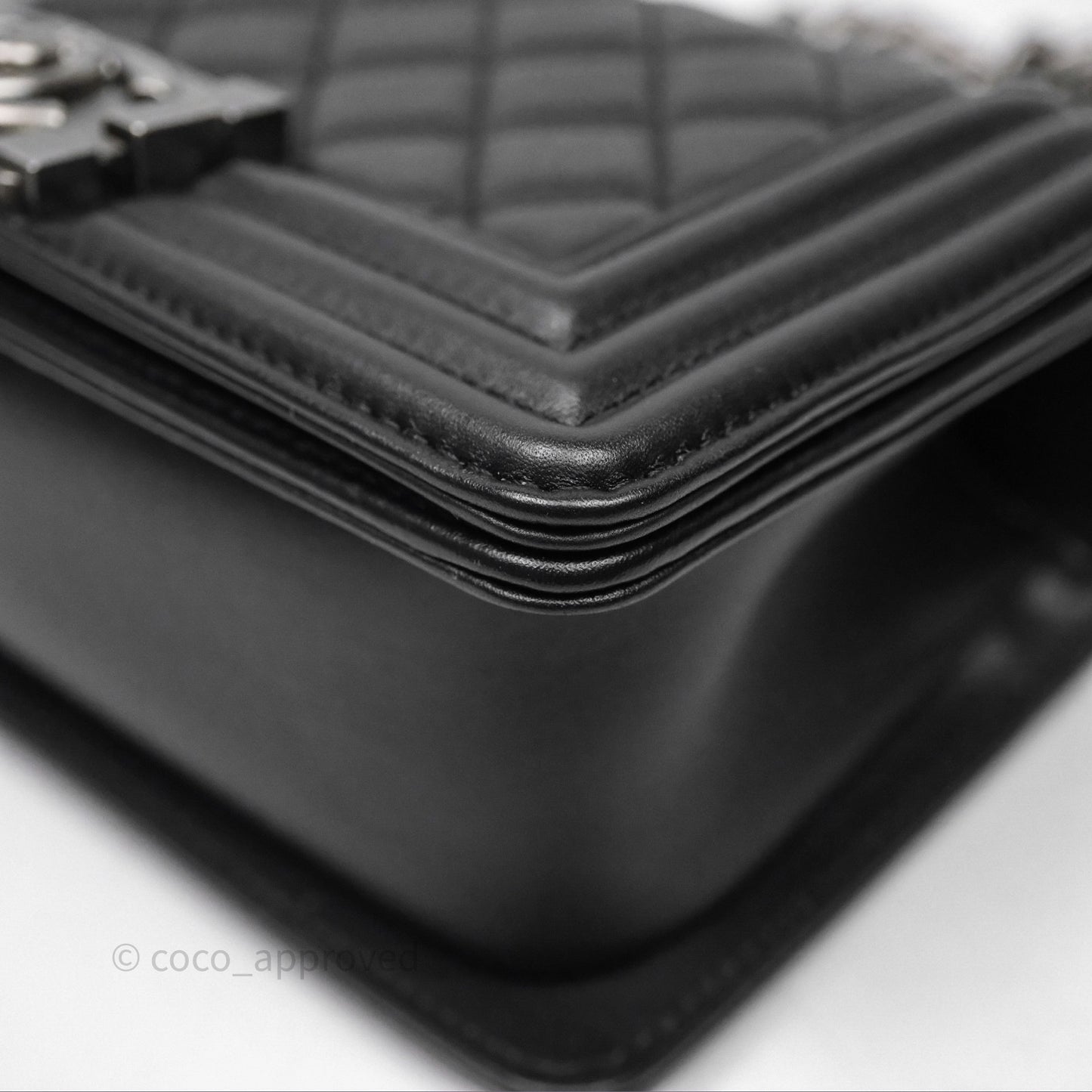 Chanel Small Boy Black Lambskin Ruthenium Hardware