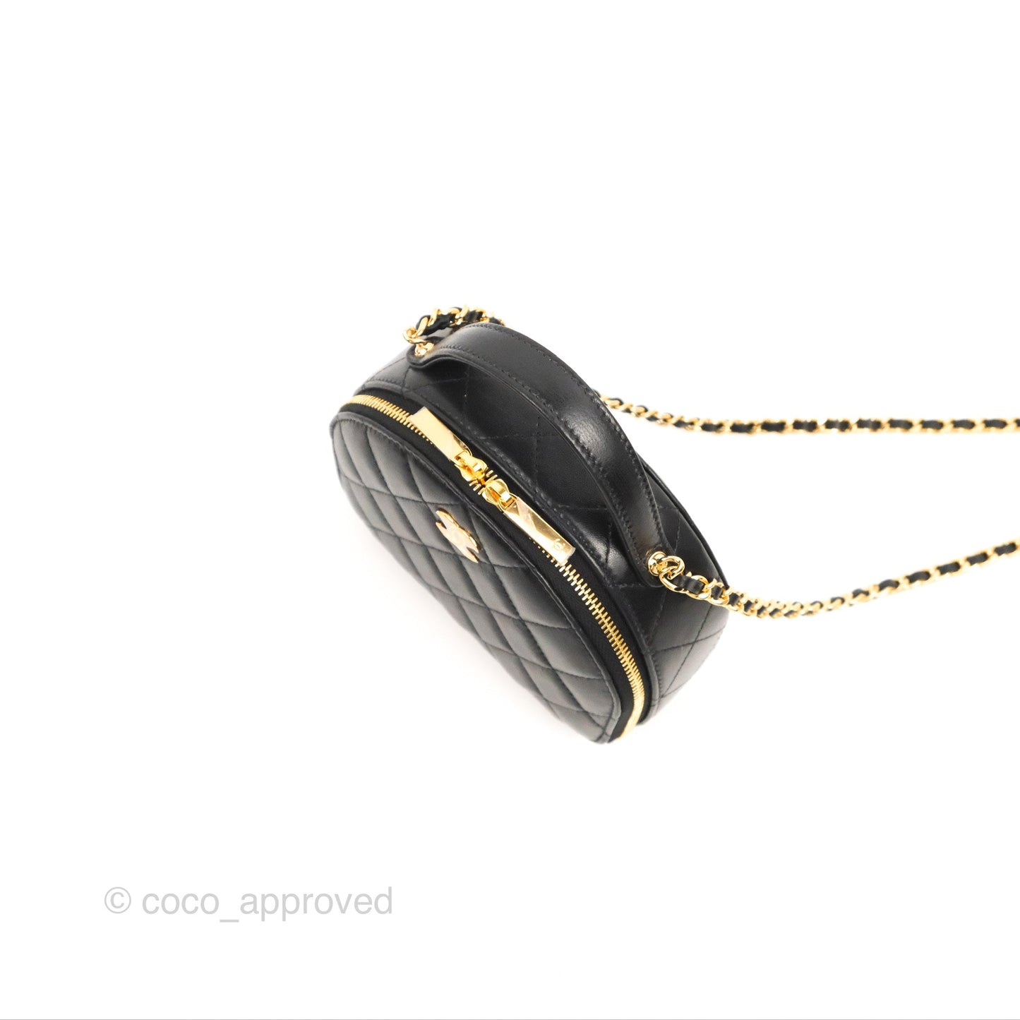 Chanel Small Clutch With Chain Black Lambskin Gold Hardware 23C