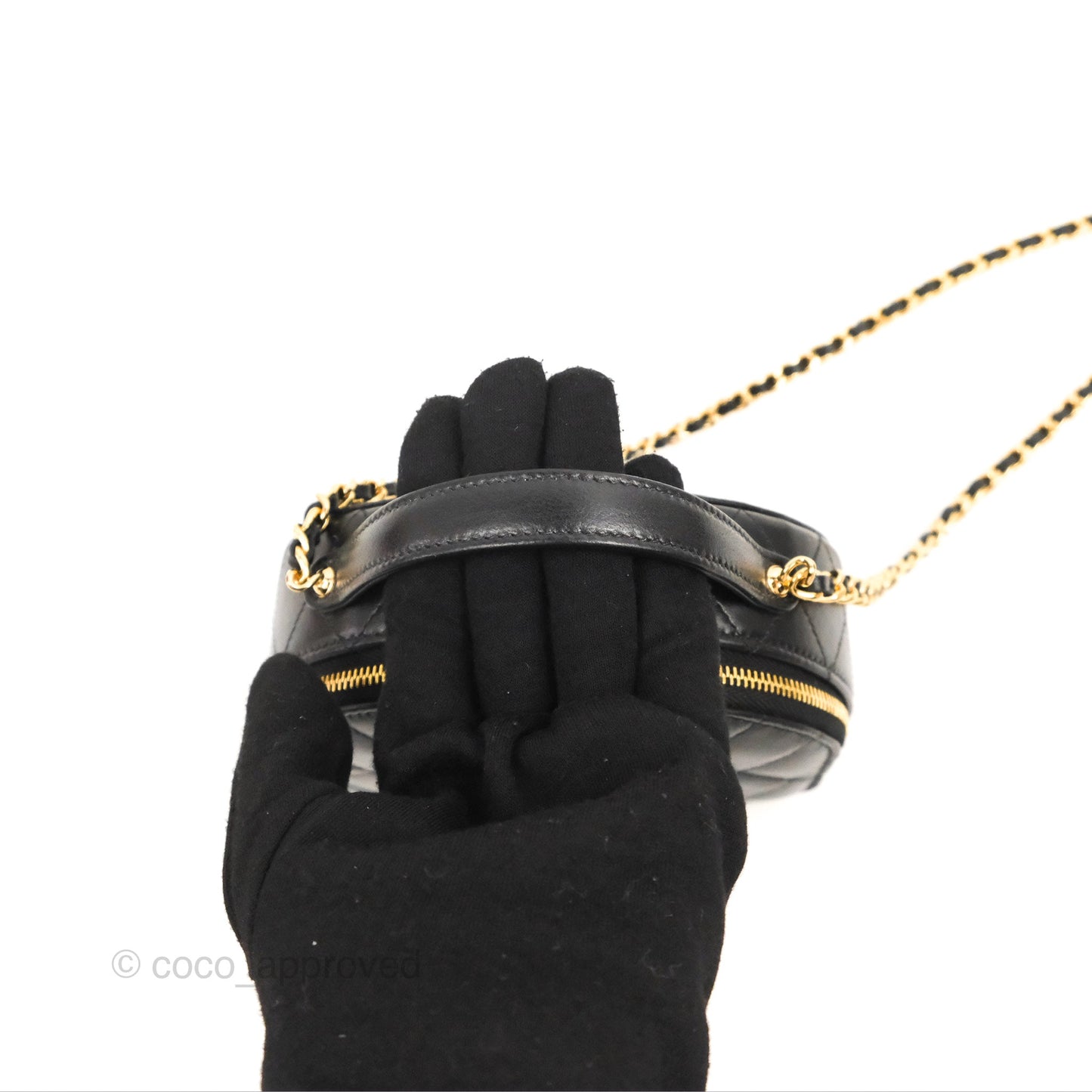 Chanel Small Clutch With Chain Black Lambskin Gold Hardware 23C