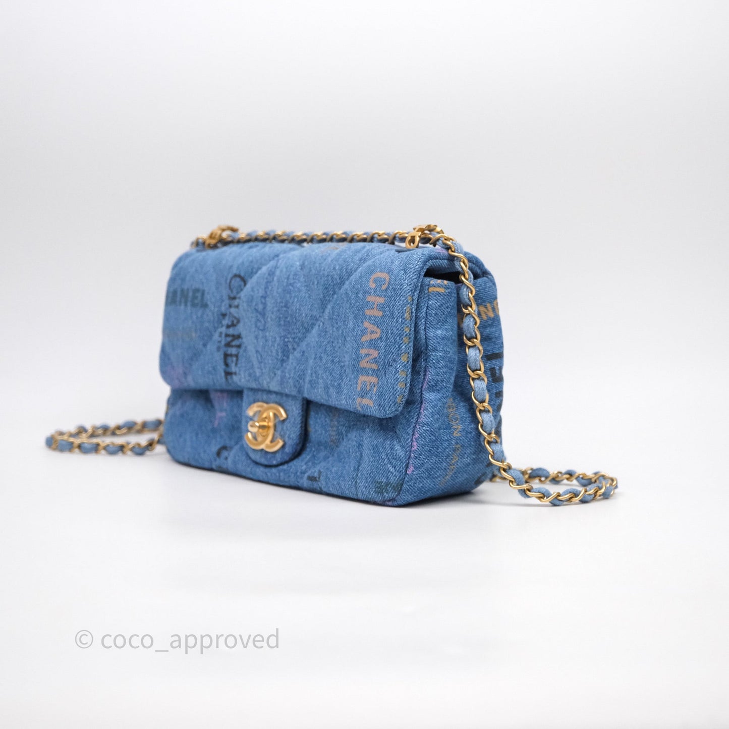 Chanel Quilted Small Denim Mood Flap Blue Multicolor