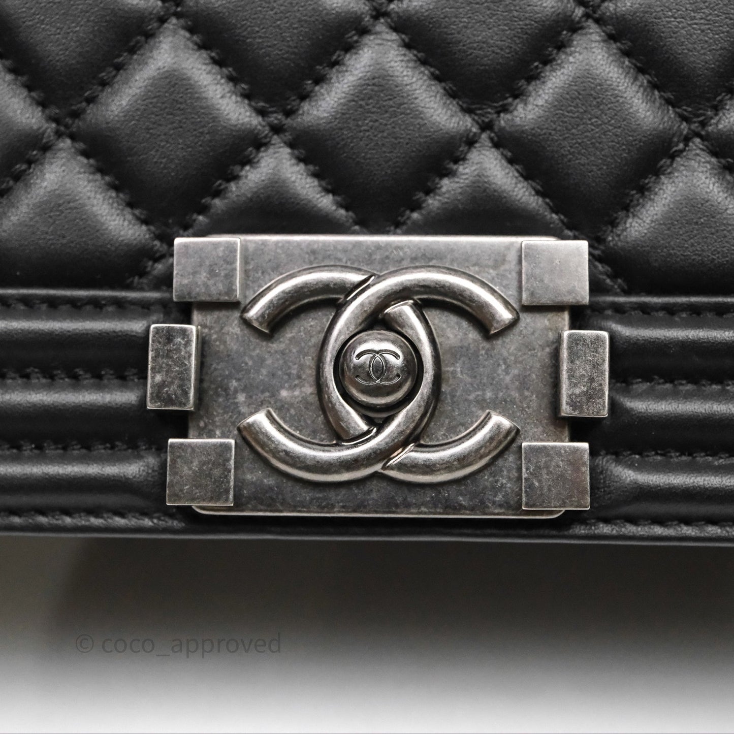 Chanel Small Boy Black Lambskin Ruthenium Hardware