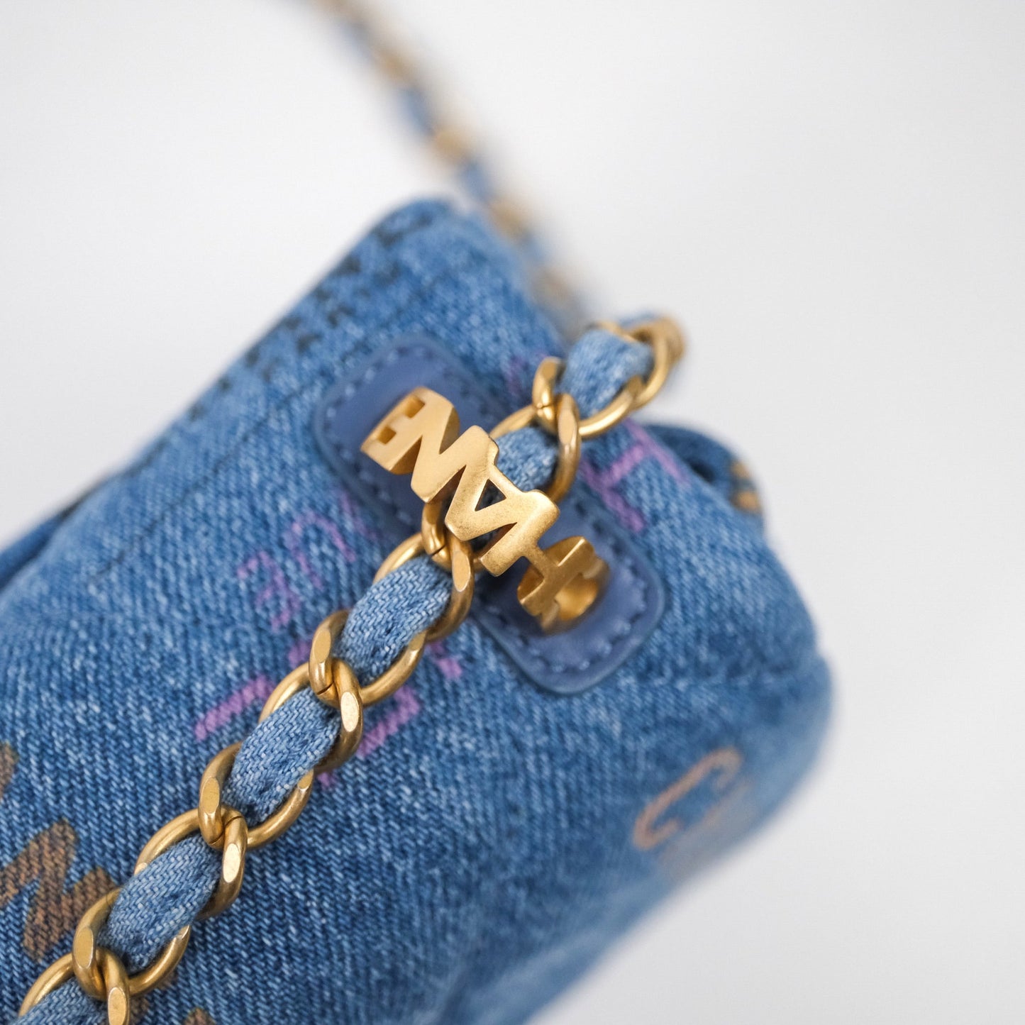 Chanel Quilted Small Denim Mood Flap Blue Multicolor