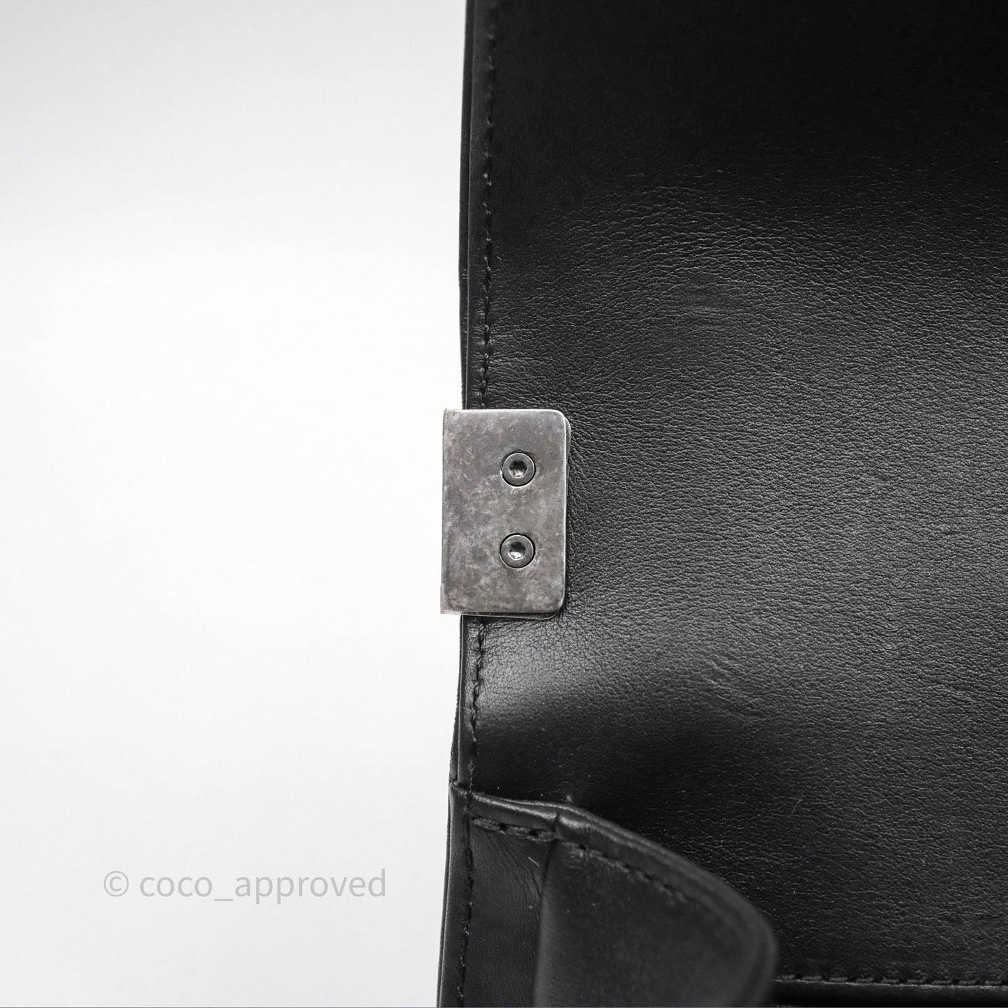 Chanel Small Boy Black Lambskin Ruthenium Hardware