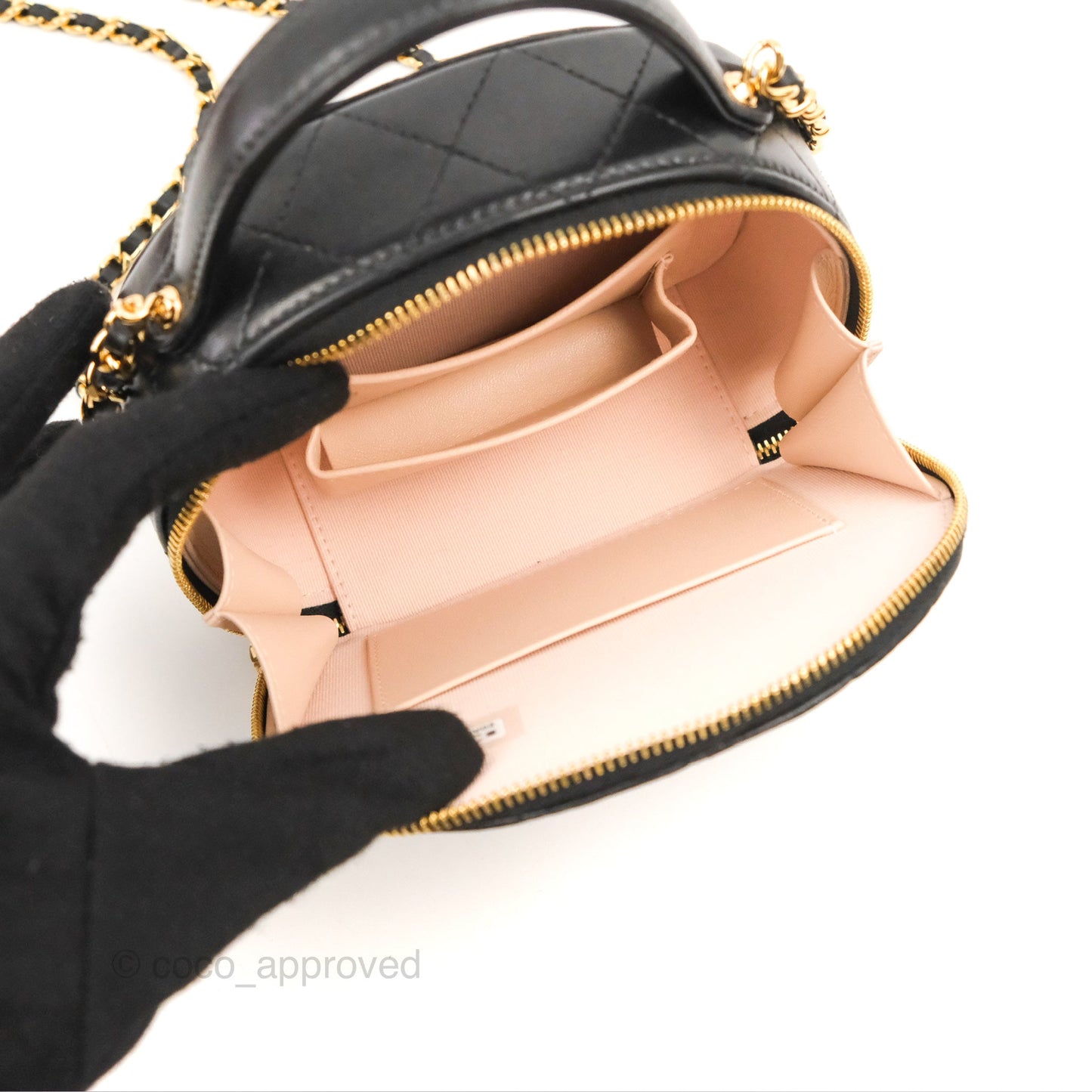 Chanel Small Clutch With Chain Black Lambskin Gold Hardware 23C