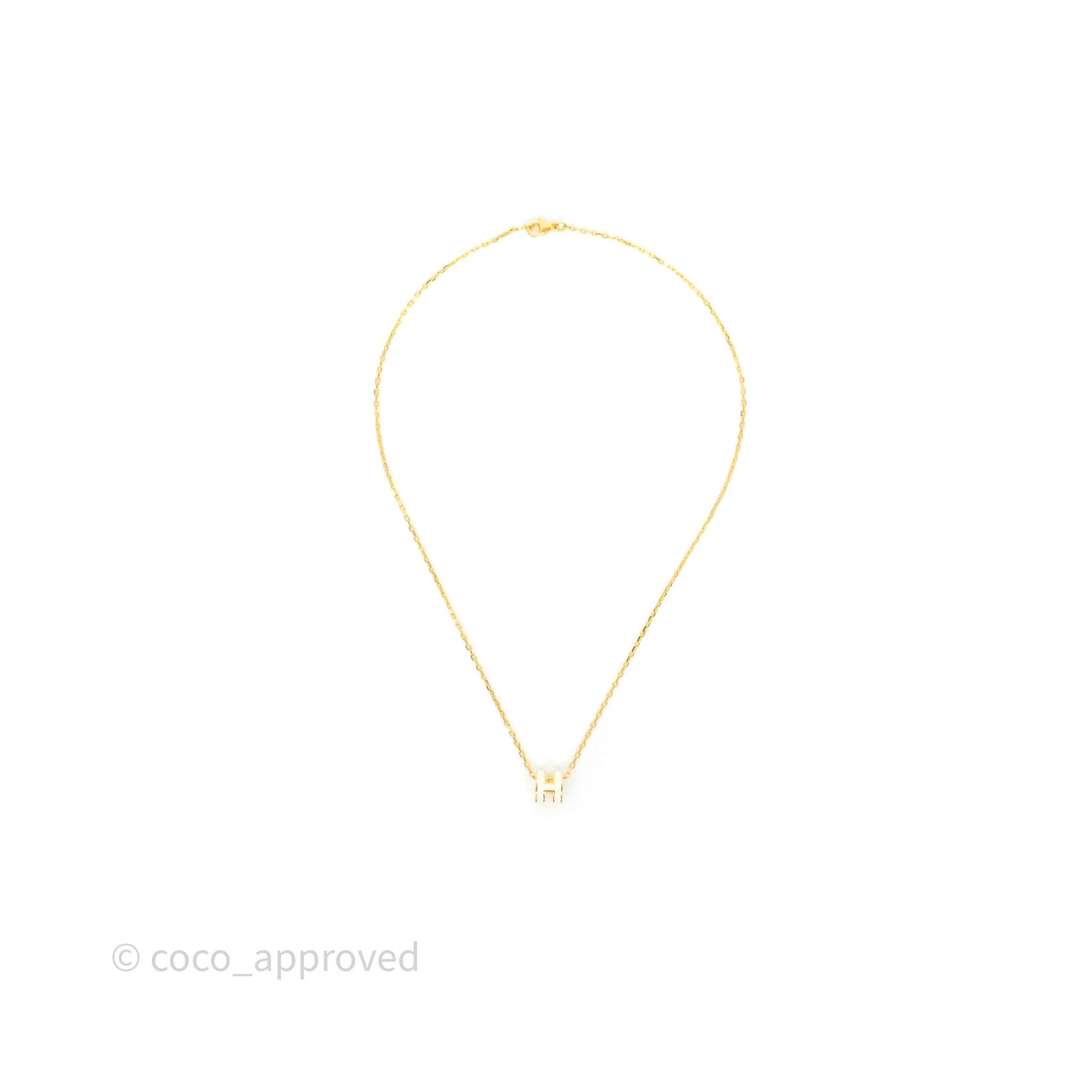 Hermès Mini Pop H Pendant Necklace Blanc 01 Gold Hardware