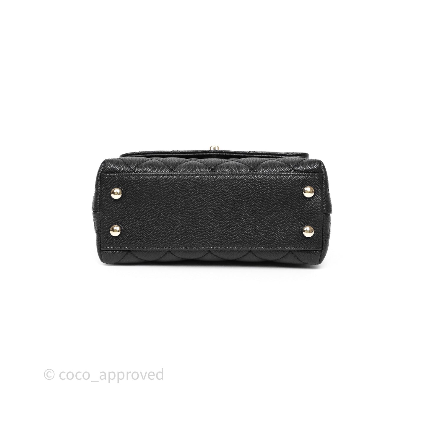 Chanel Mini Coco Handle Quilted Black Caviar Gold Hardware