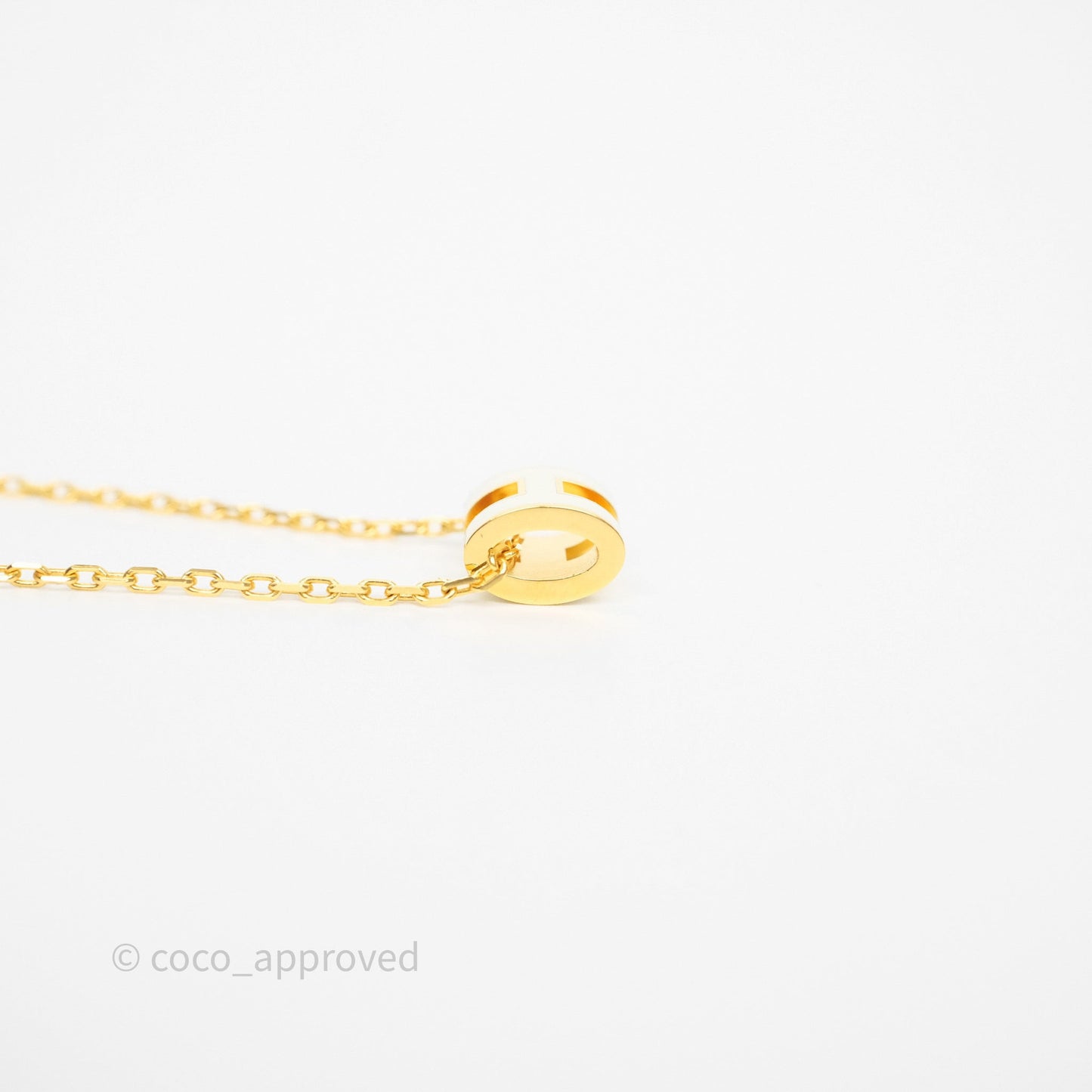 Hermès Mini Pop H Pendant Necklace Blanc 01 Gold Hardware