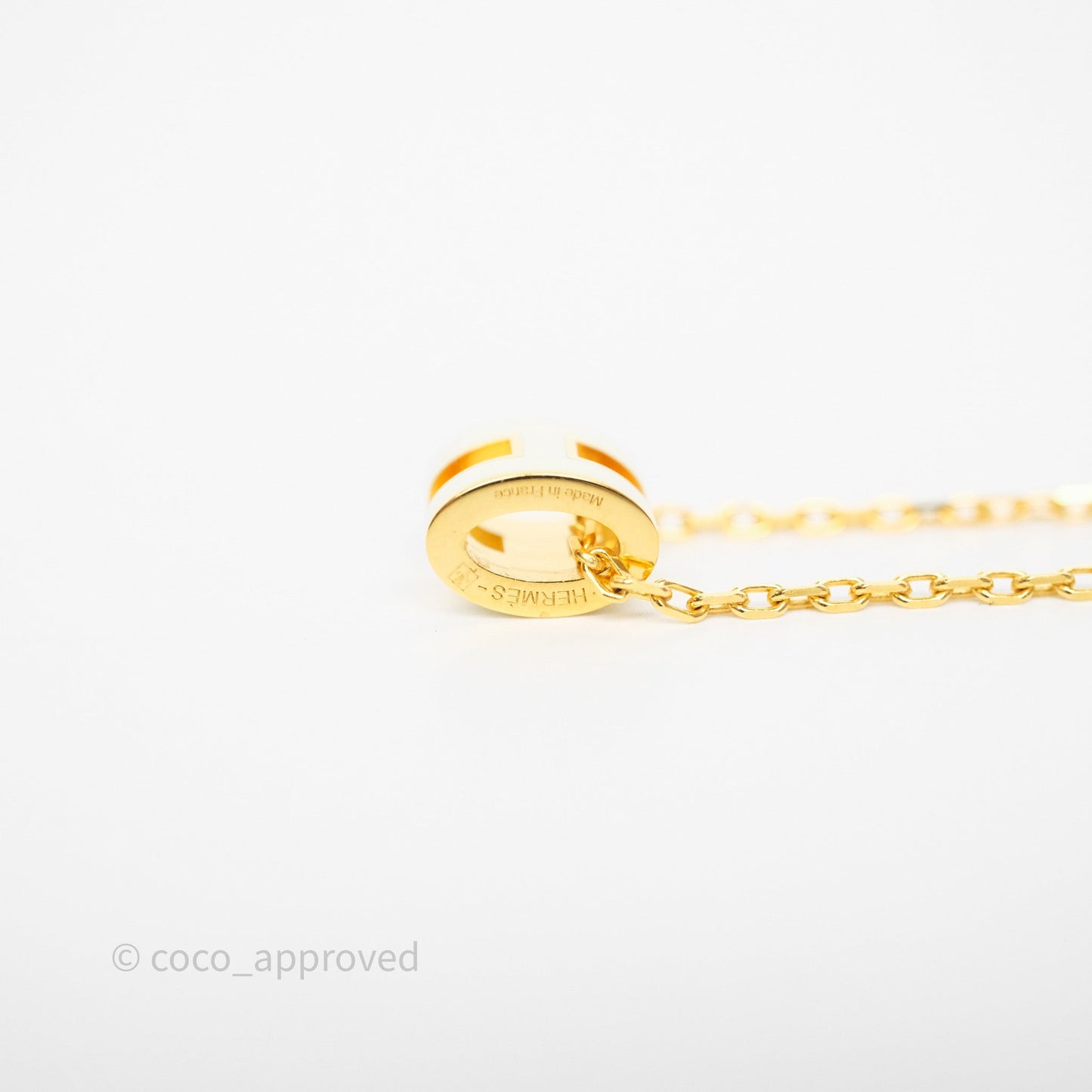 Hermès Mini Pop H Pendant Necklace Blanc 01 Gold Hardware