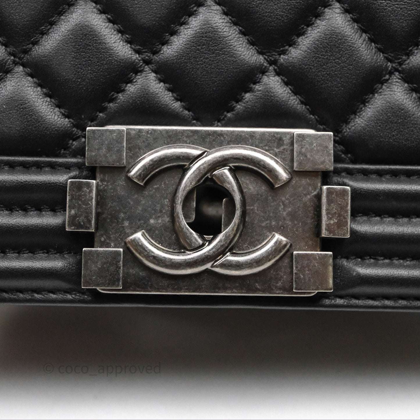 Chanel Small Boy Black Lambskin Ruthenium Hardware