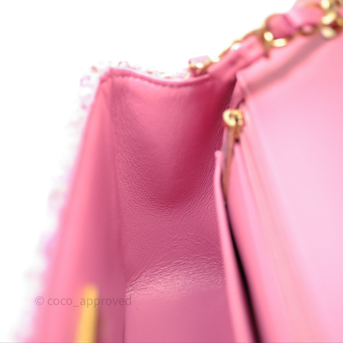 Chanel Tweed Quilted Mini Rectangular Flap Pink Tweed Gold Hardware