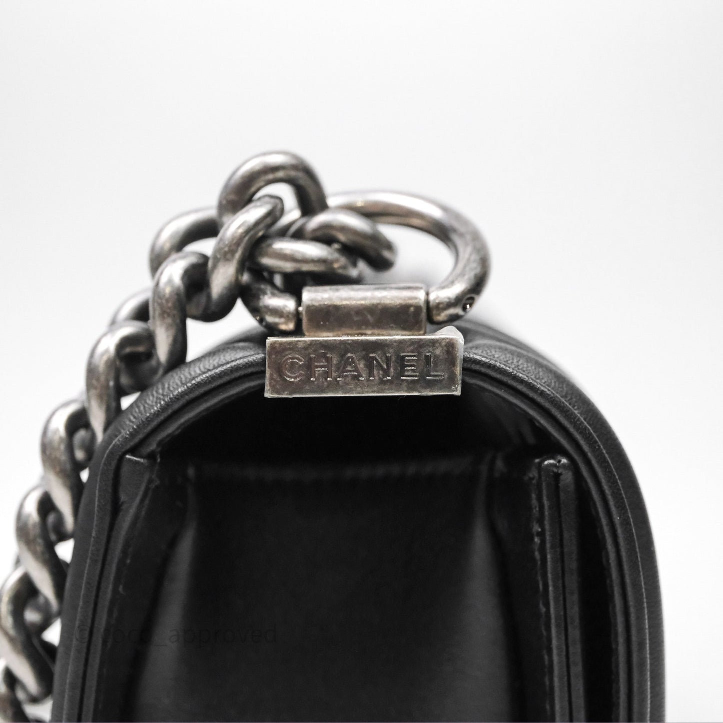 Chanel Small Boy Black Lambskin Ruthenium Hardware