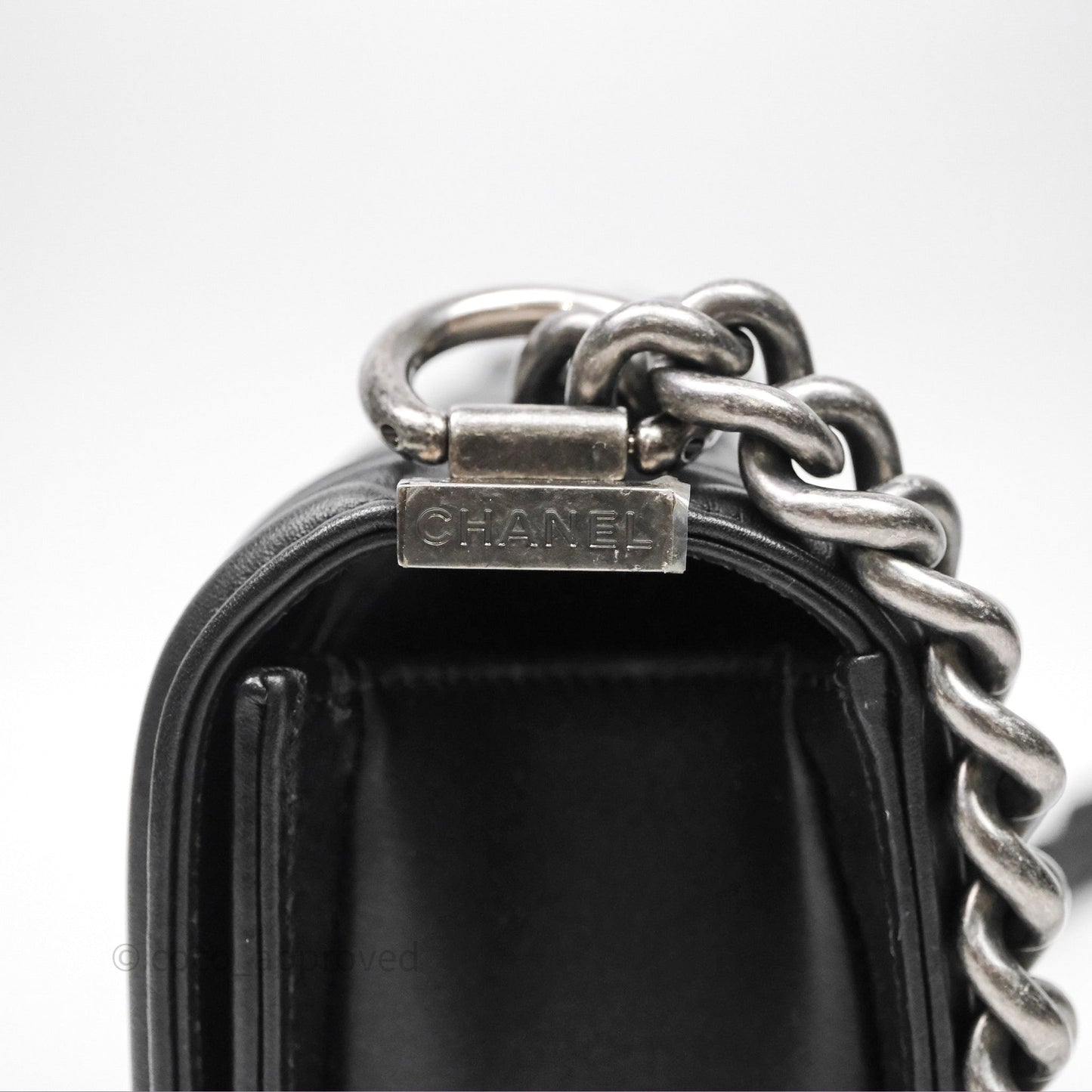 Chanel Small Boy Black Lambskin Ruthenium Hardware