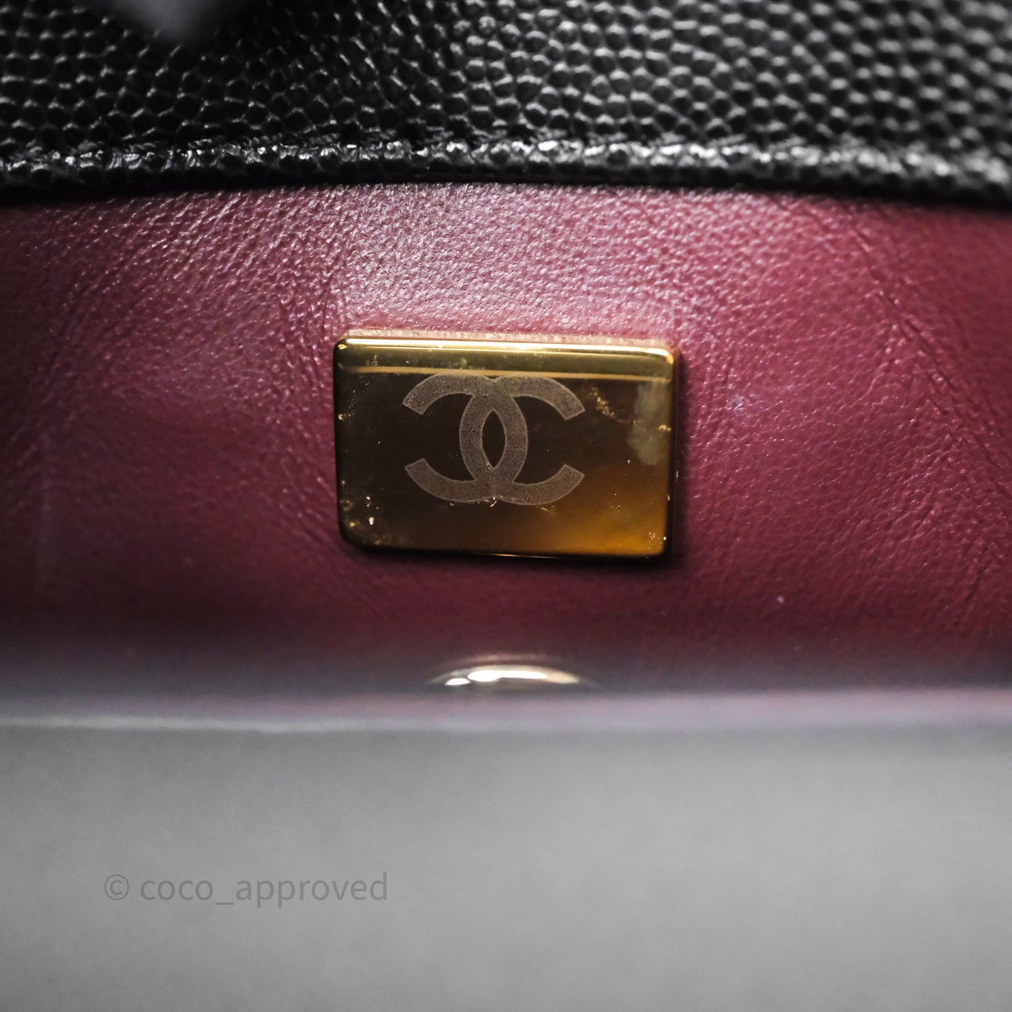 Chanel Mini Coco Handle Quilted Black Caviar Gold Hardware