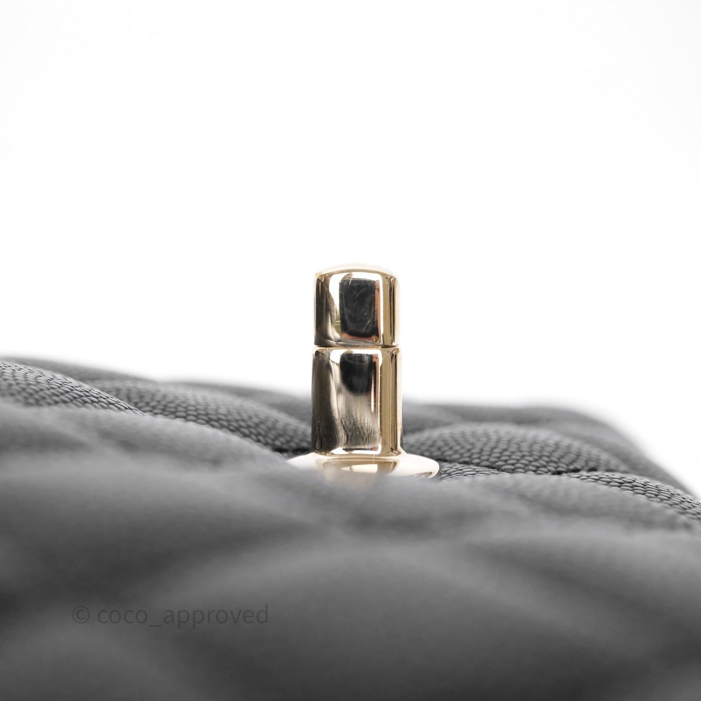Chanel Mini Coco Handle Quilted Black Caviar Gold Hardware