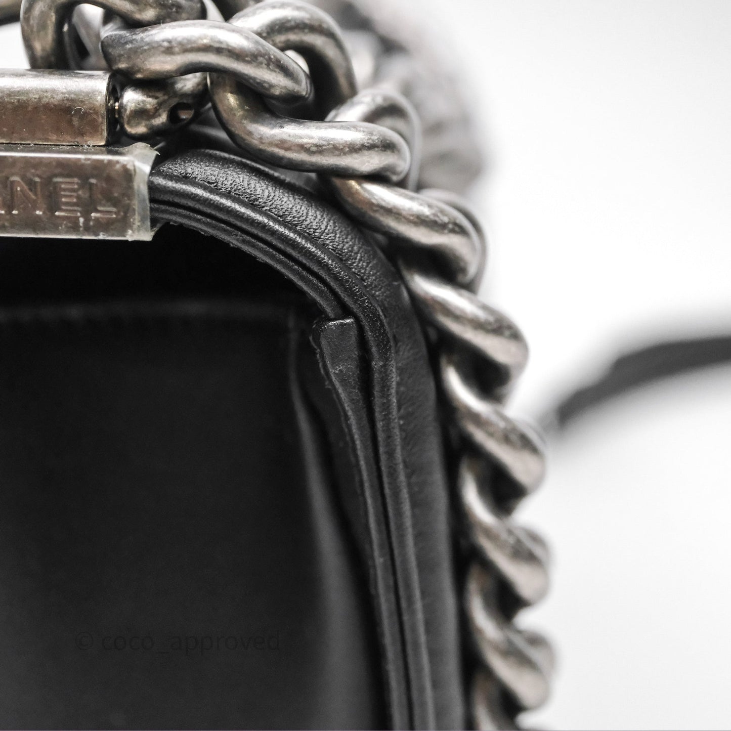 Chanel Small Boy Black Lambskin Ruthenium Hardware