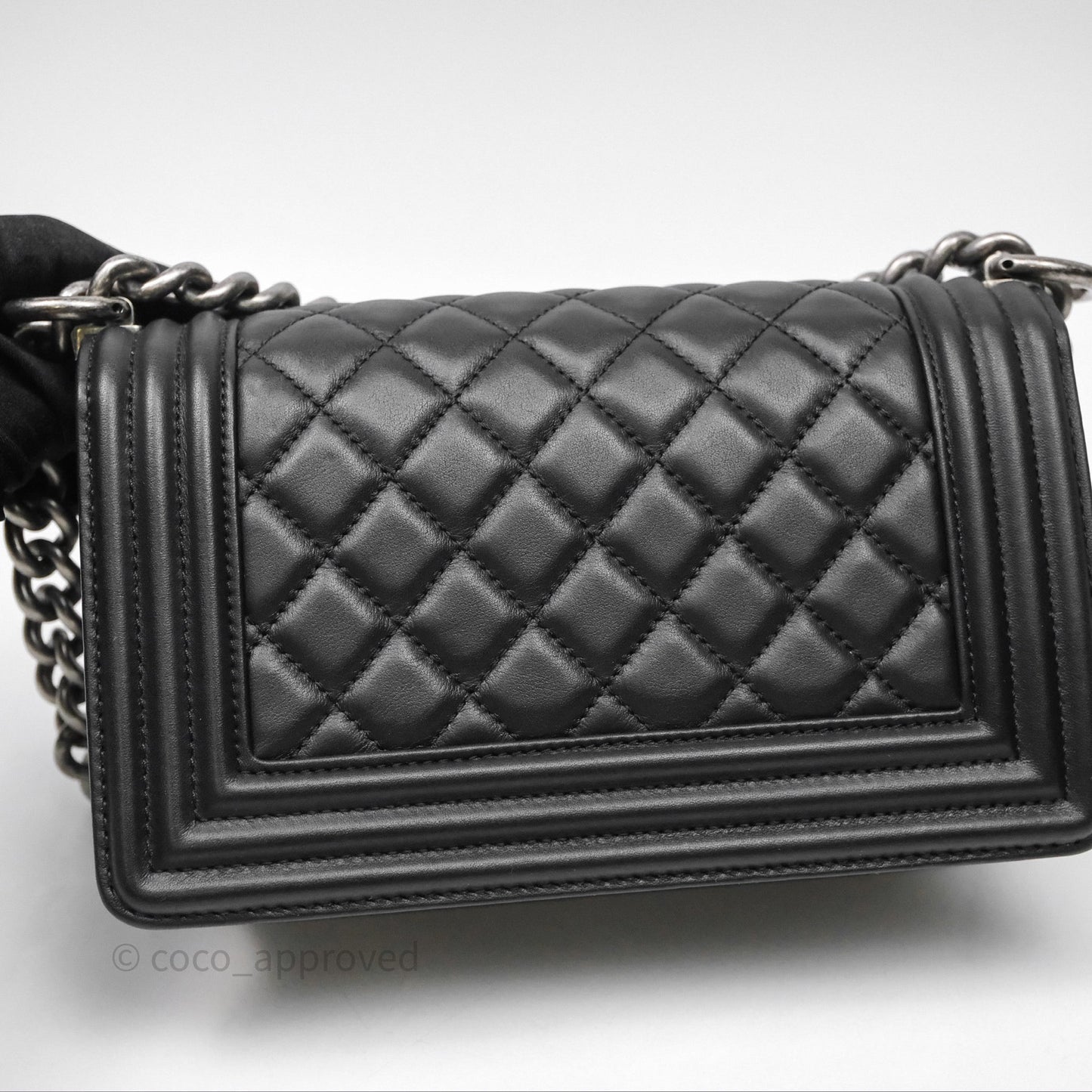 Chanel Small Boy Black Lambskin Ruthenium Hardware
