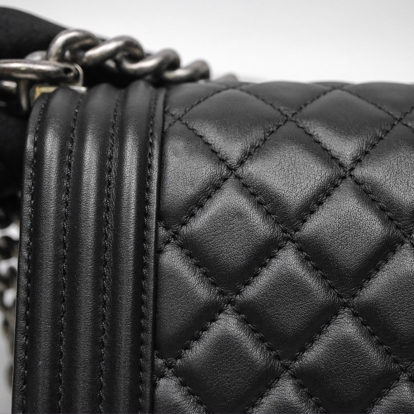 Chanel Small Boy Black Lambskin Ruthenium Hardware