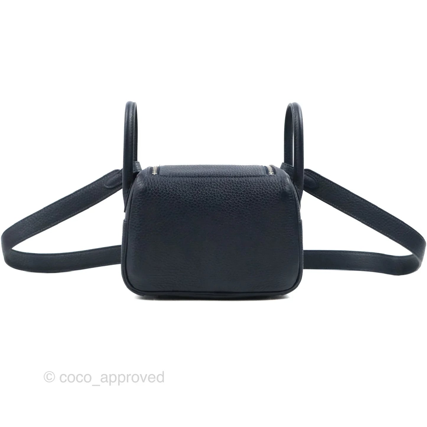 Hermès Mini Lindy 20 Bleu Nuit Clemence Palladium Hardware