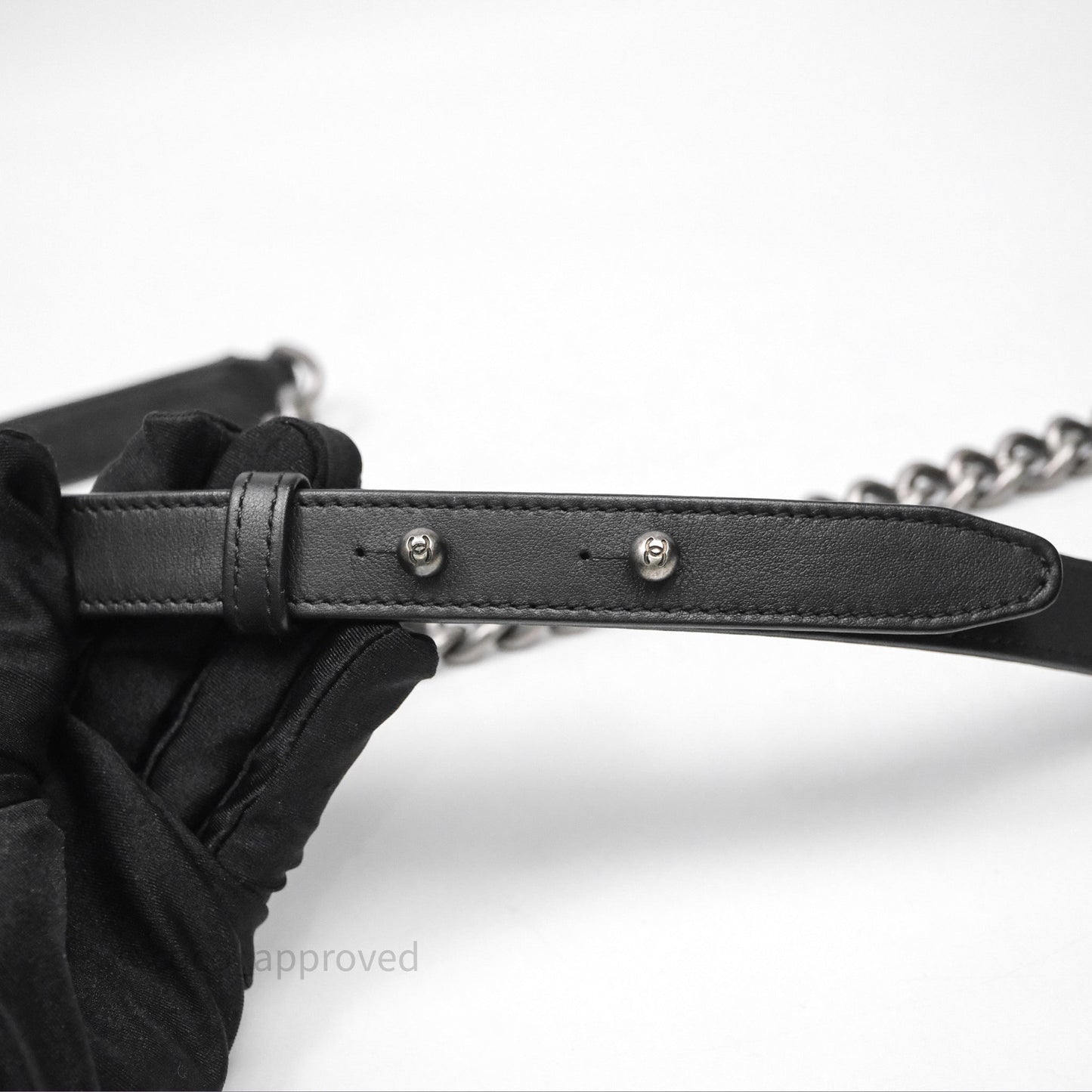Chanel Small Boy Black Lambskin Ruthenium Hardware