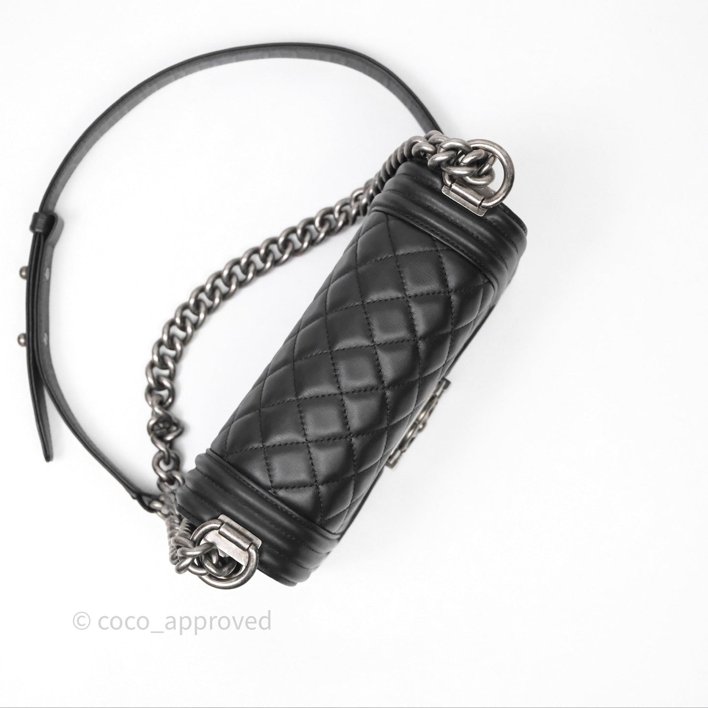 Chanel Small Boy Black Lambskin Ruthenium Hardware