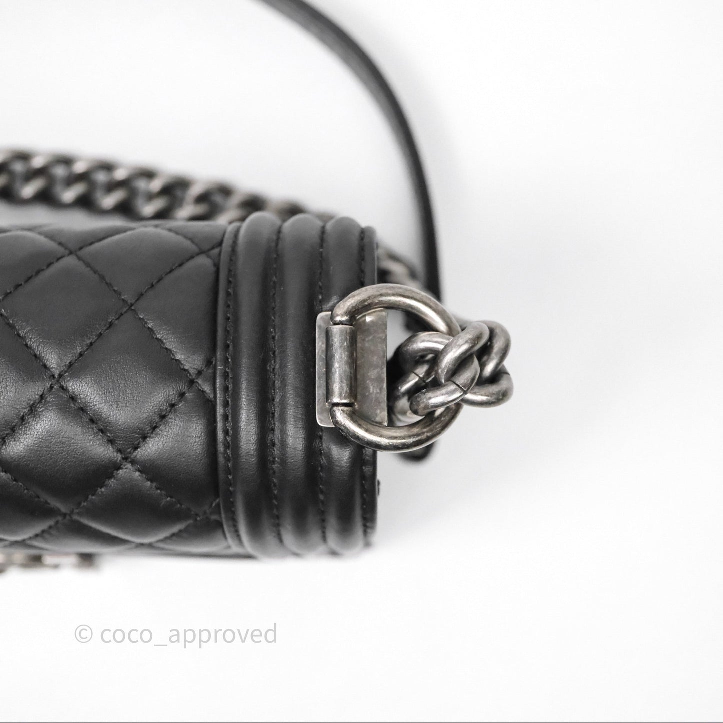 Chanel Small Boy Black Lambskin Ruthenium Hardware