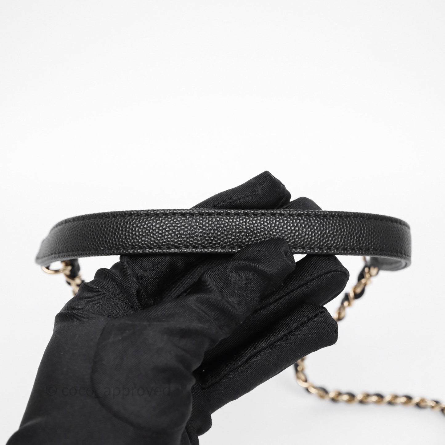 Chanel Mini Coco Handle Quilted Black Caviar Gold Hardware