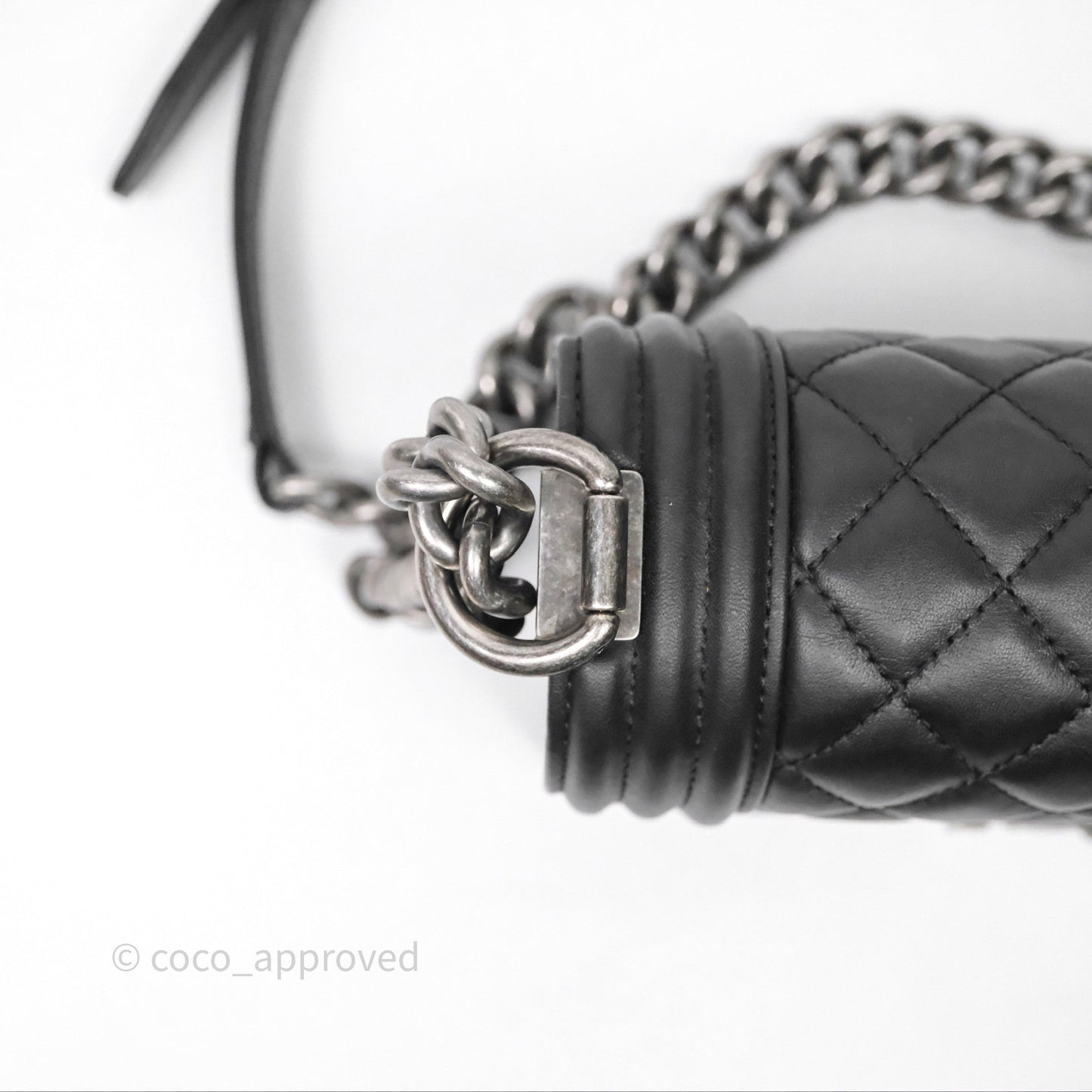 Chanel Small Boy Black Lambskin Ruthenium Hardware