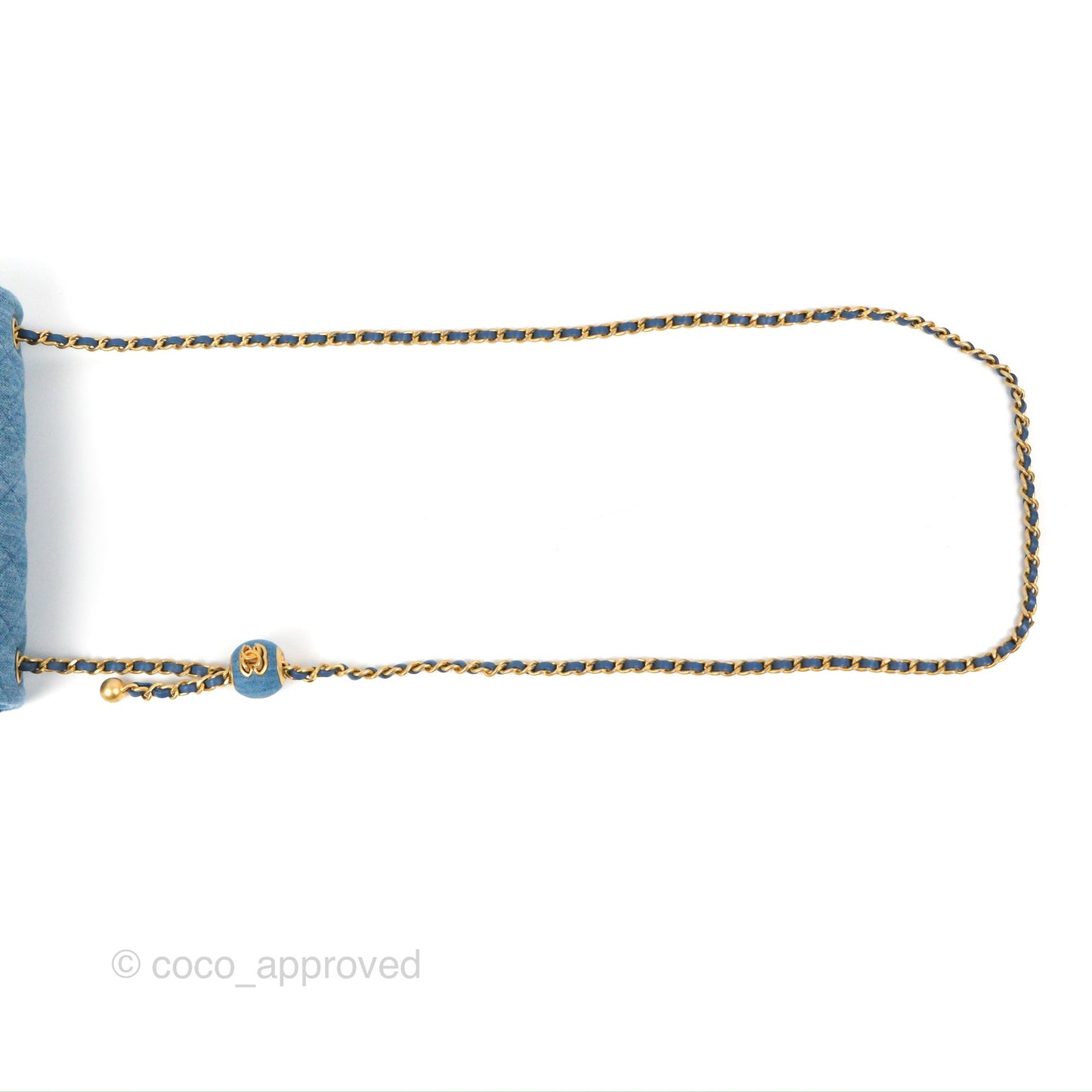 Chanel Mini Rectangular Pearl Crush Quilted Denim Aged Gold Hardware 22C