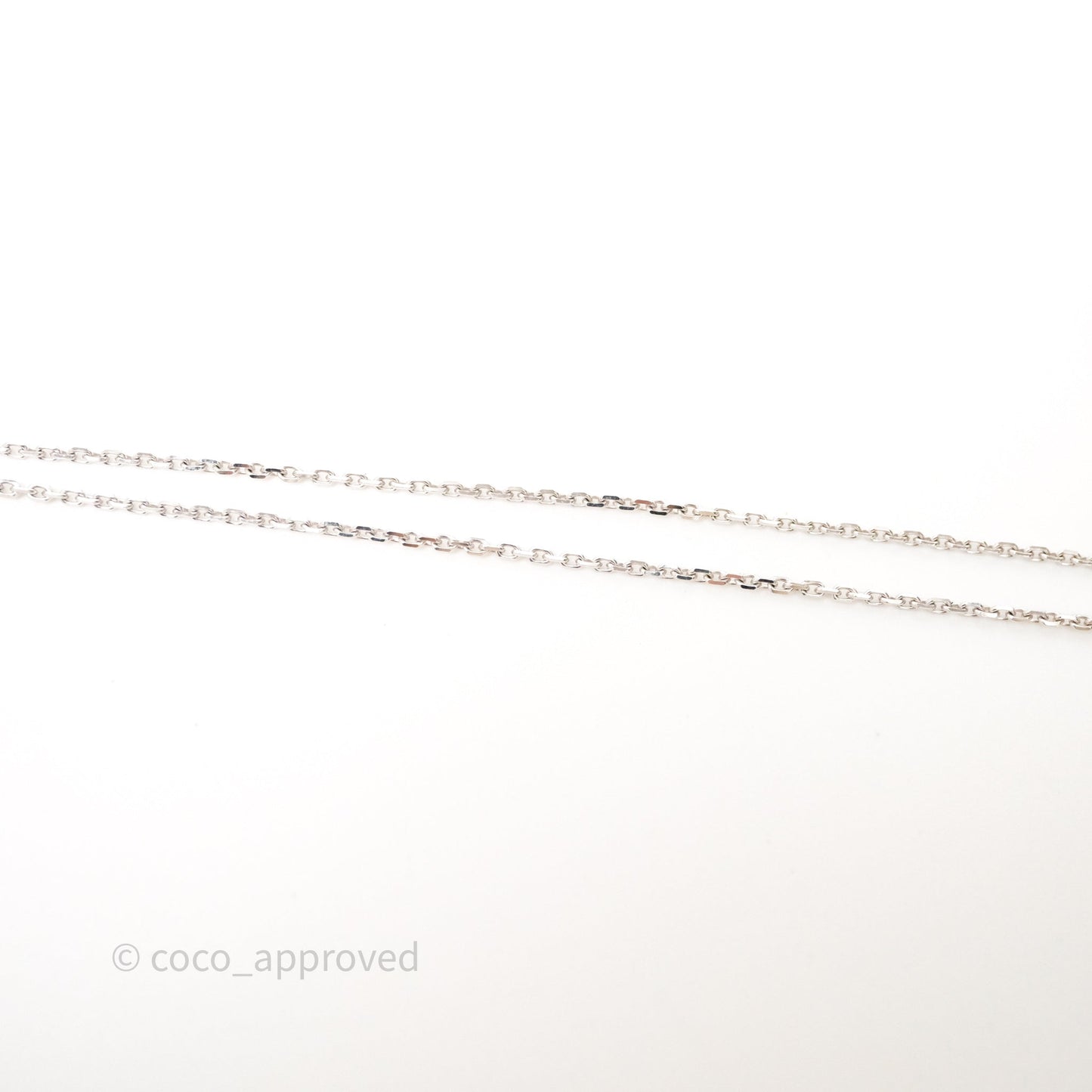 Van Cleef & Arpels Alhambra Pendant White Gold Diamond Necklace Silver Tone