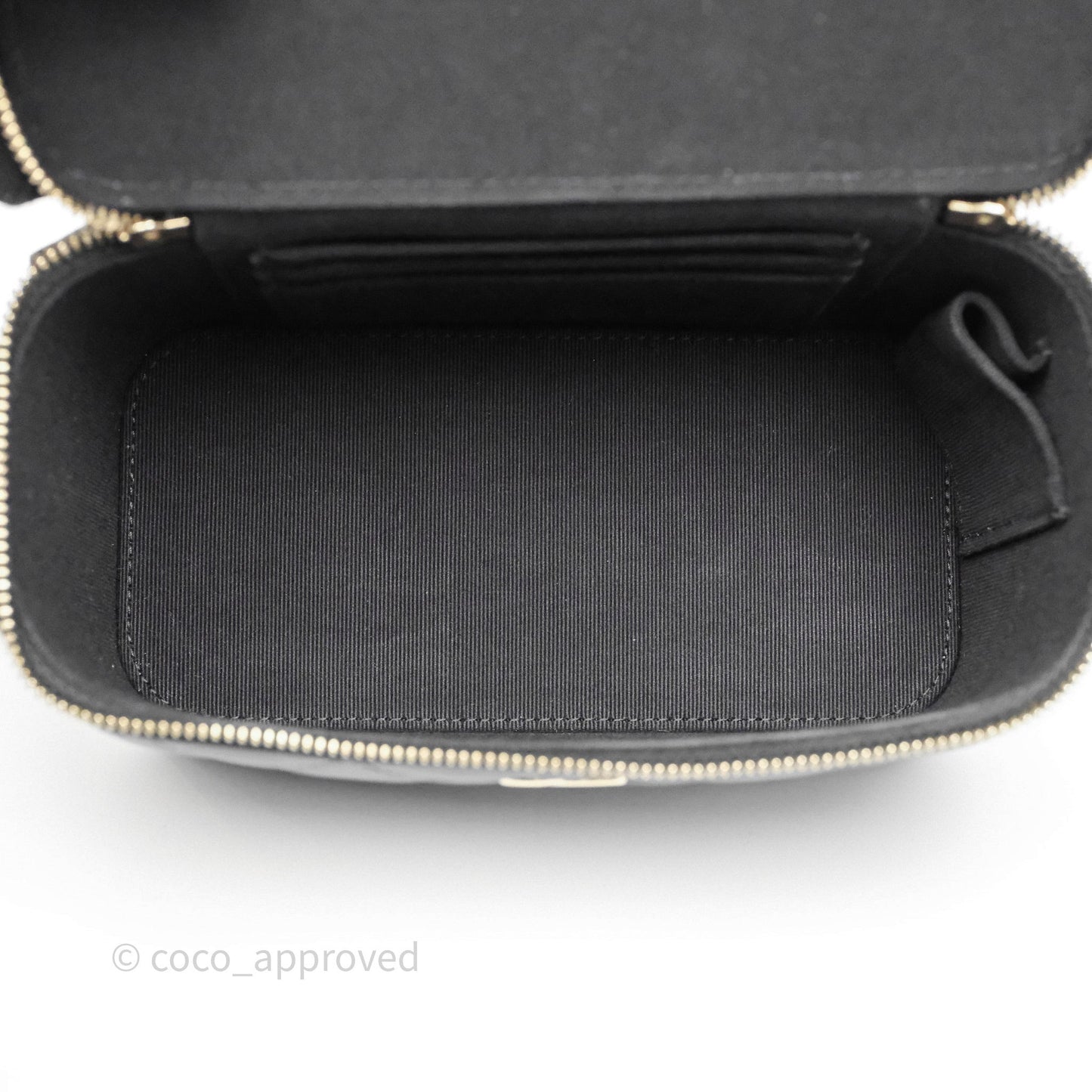 Chanel Vanity Rectangular Top Handle Black Lambskin Gold Hardware